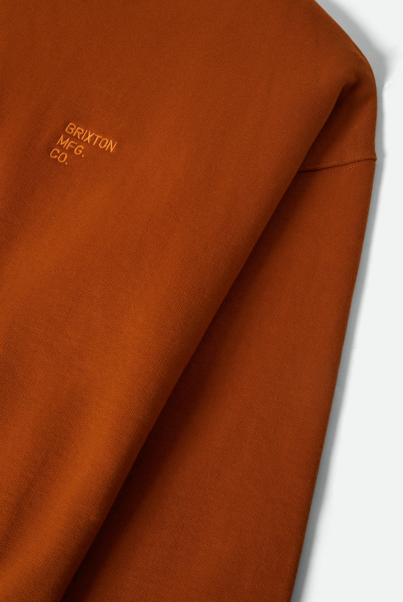 Men's Embroidered Heavyweight Crew in the color Rustic Caramel - Additional Laydown image