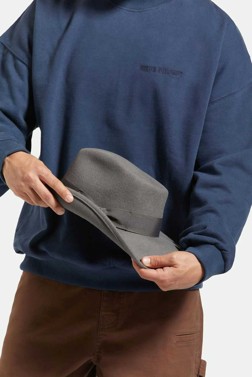 Brixton Unisex Swindle Convertabrim Fedora - Grey/Grey | Lifestyle 1