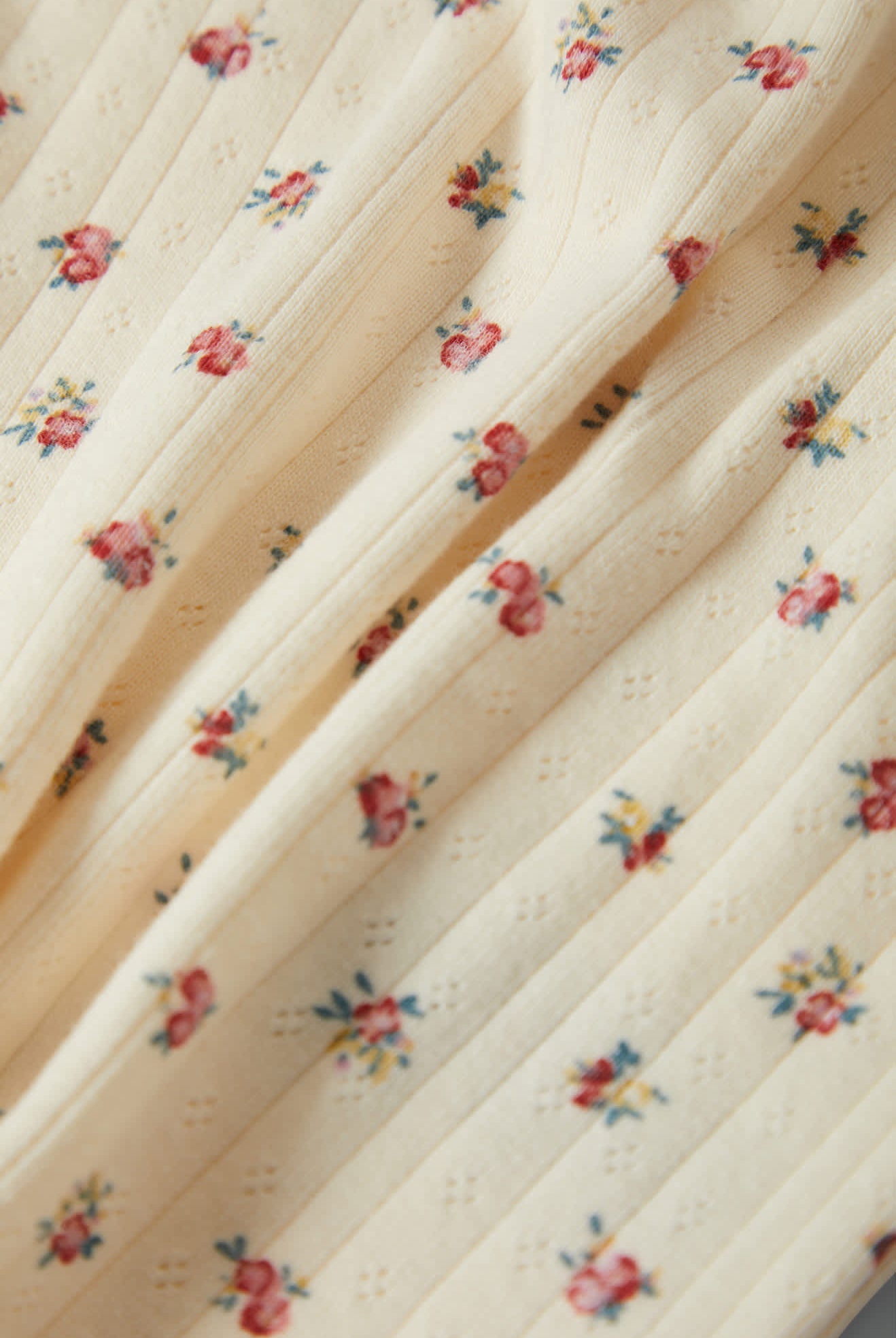 Women's Off Duty A-Tank in the color Floral Pointelle - Additional Laydown image