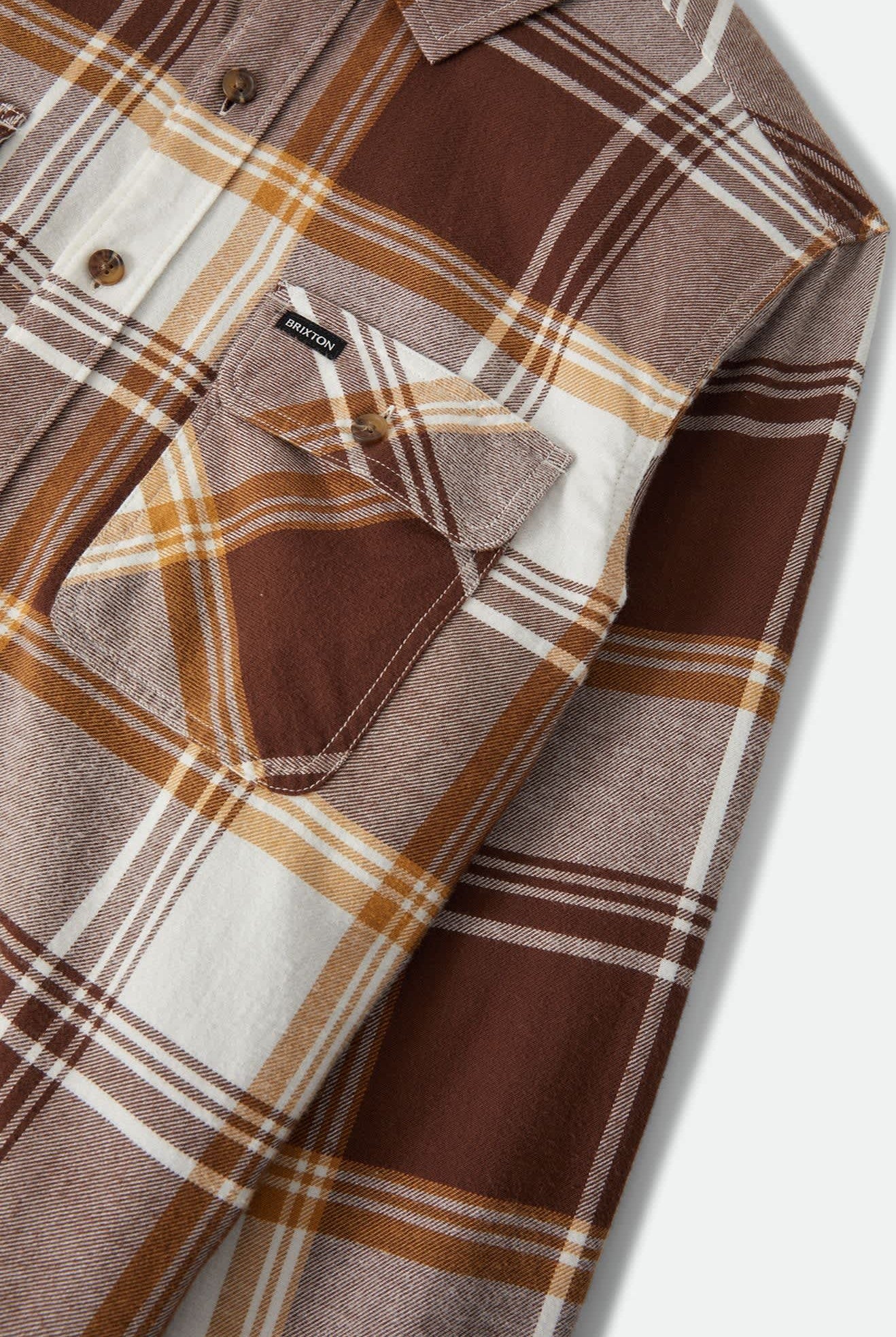 Men's Bowery Lightweight Ultra Soft Flannel in the color Chocolate/Off White - Additional Laydown image