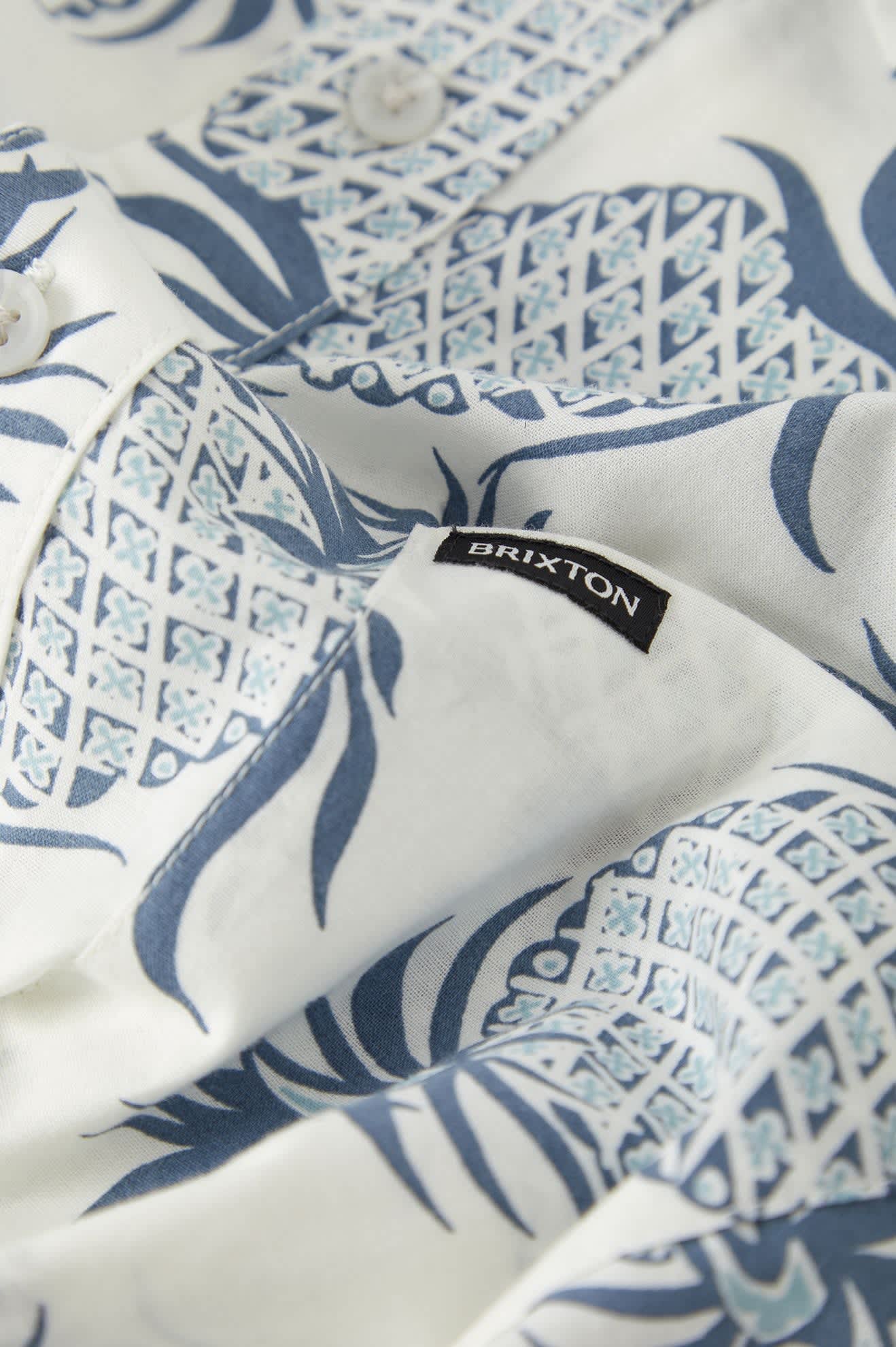 Men's Charter Print Shirt in the color Off White Pineapple - Additional Laydown image