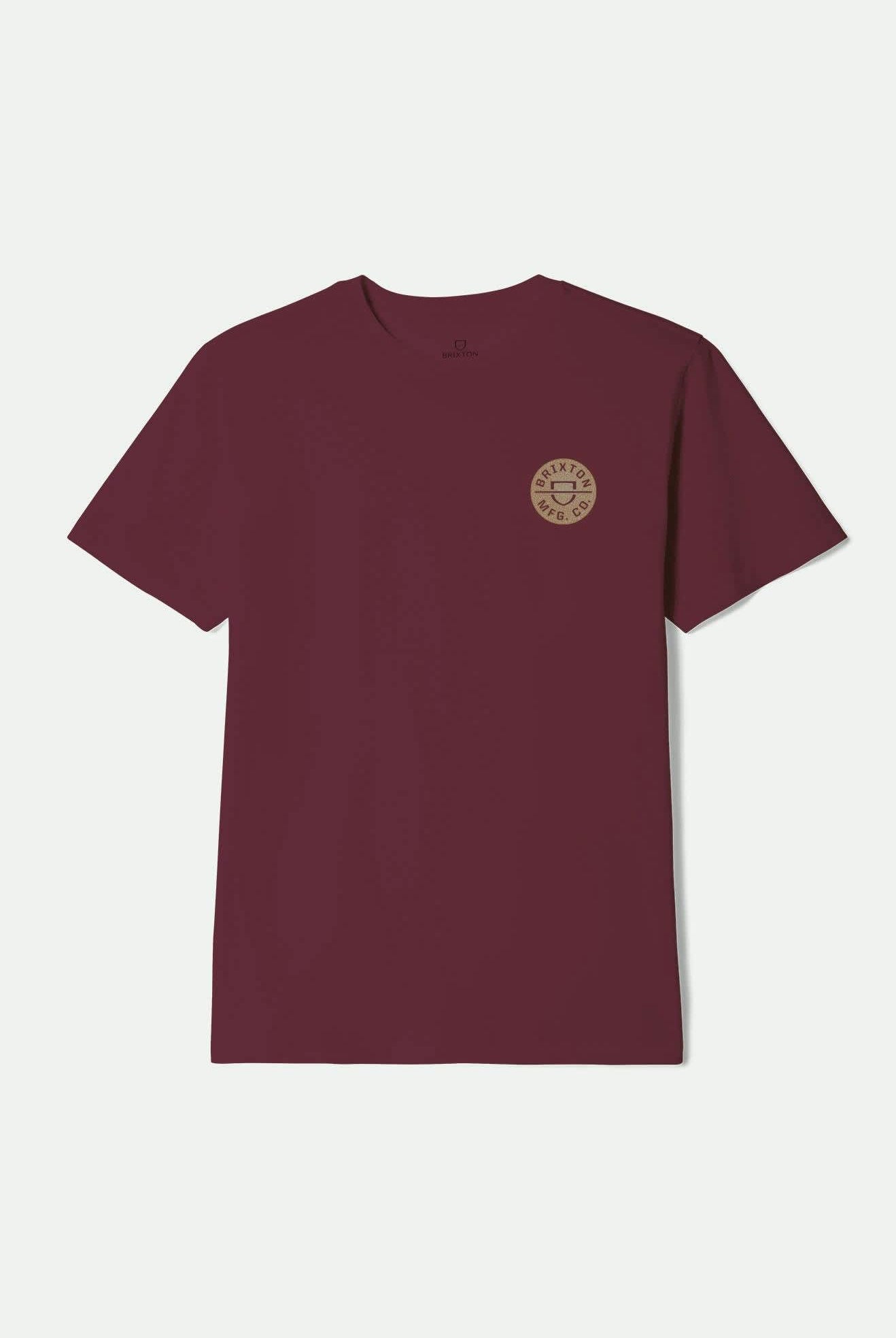 Men's Crest II S/S Standard T-Shirt in the color Burgandy/Tobacco/Sand - Front Product View