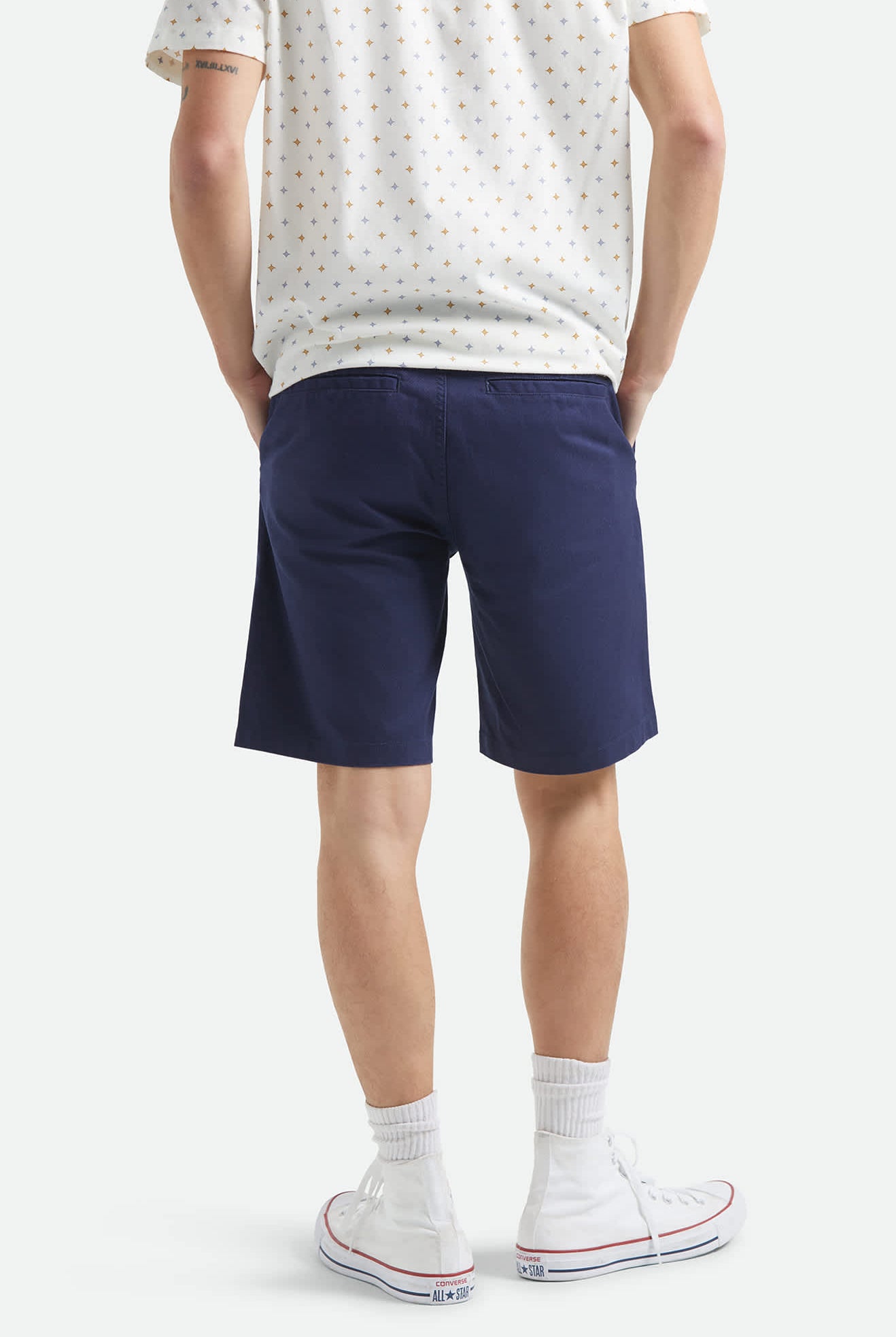 Men's Santo Chino Short in the color Midnight Blue - Men's Back View