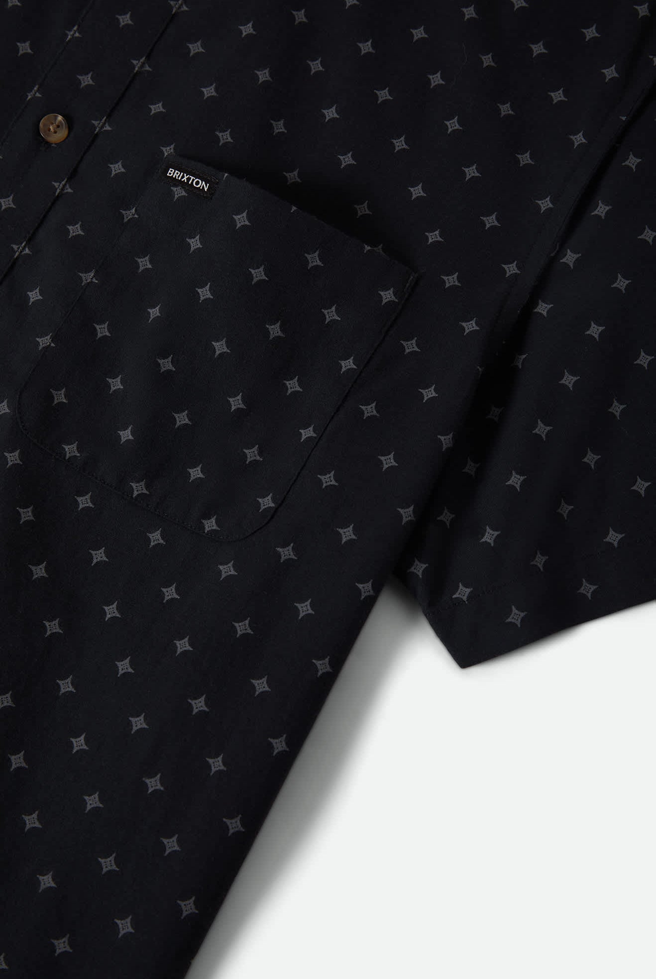 Men's Charter Print Short Sleeve Shirt in the color Future Grey Diamond Tile - Additional Laydown image