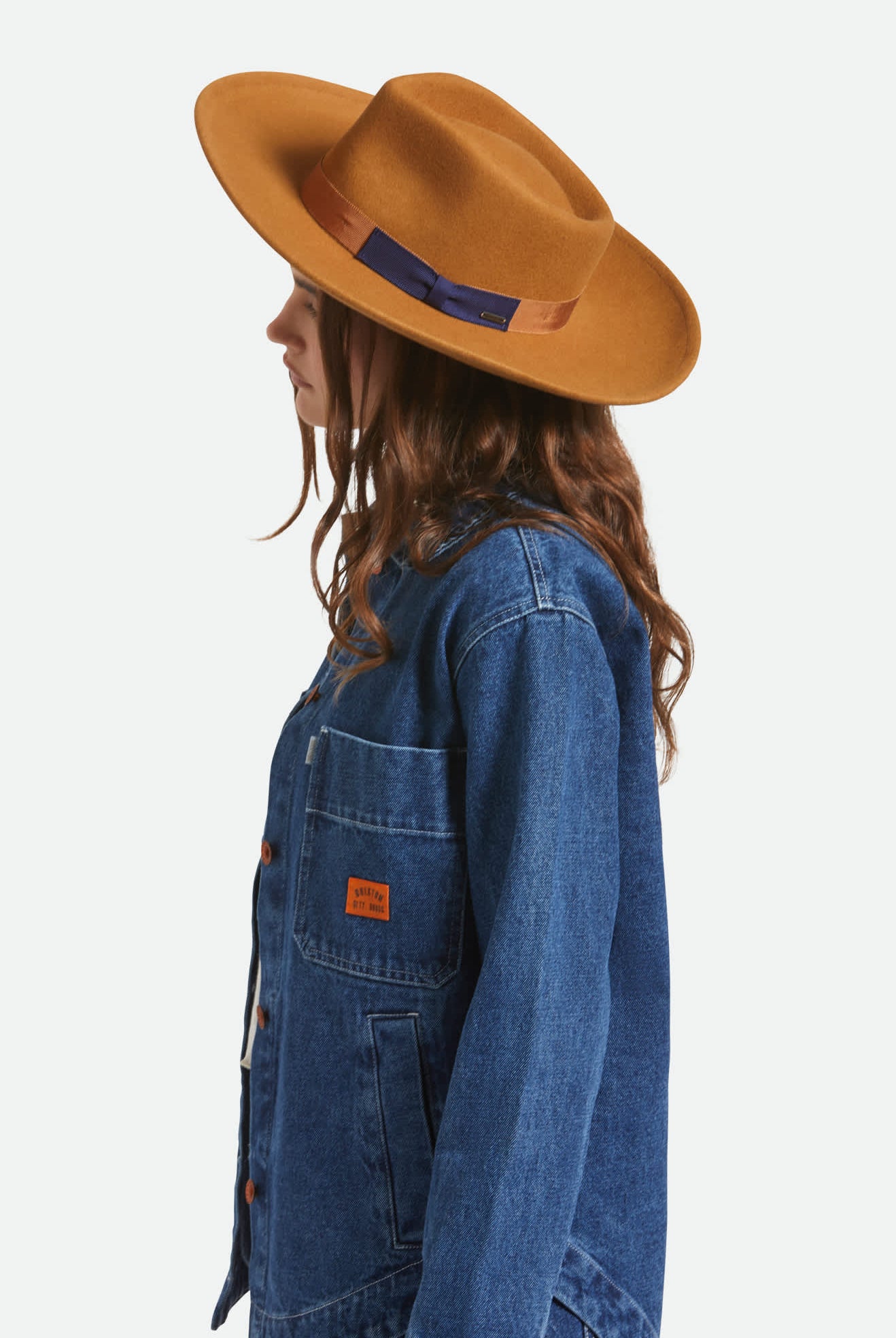 Women's Monet Fedora in the color Washed Copper - Women's Side View