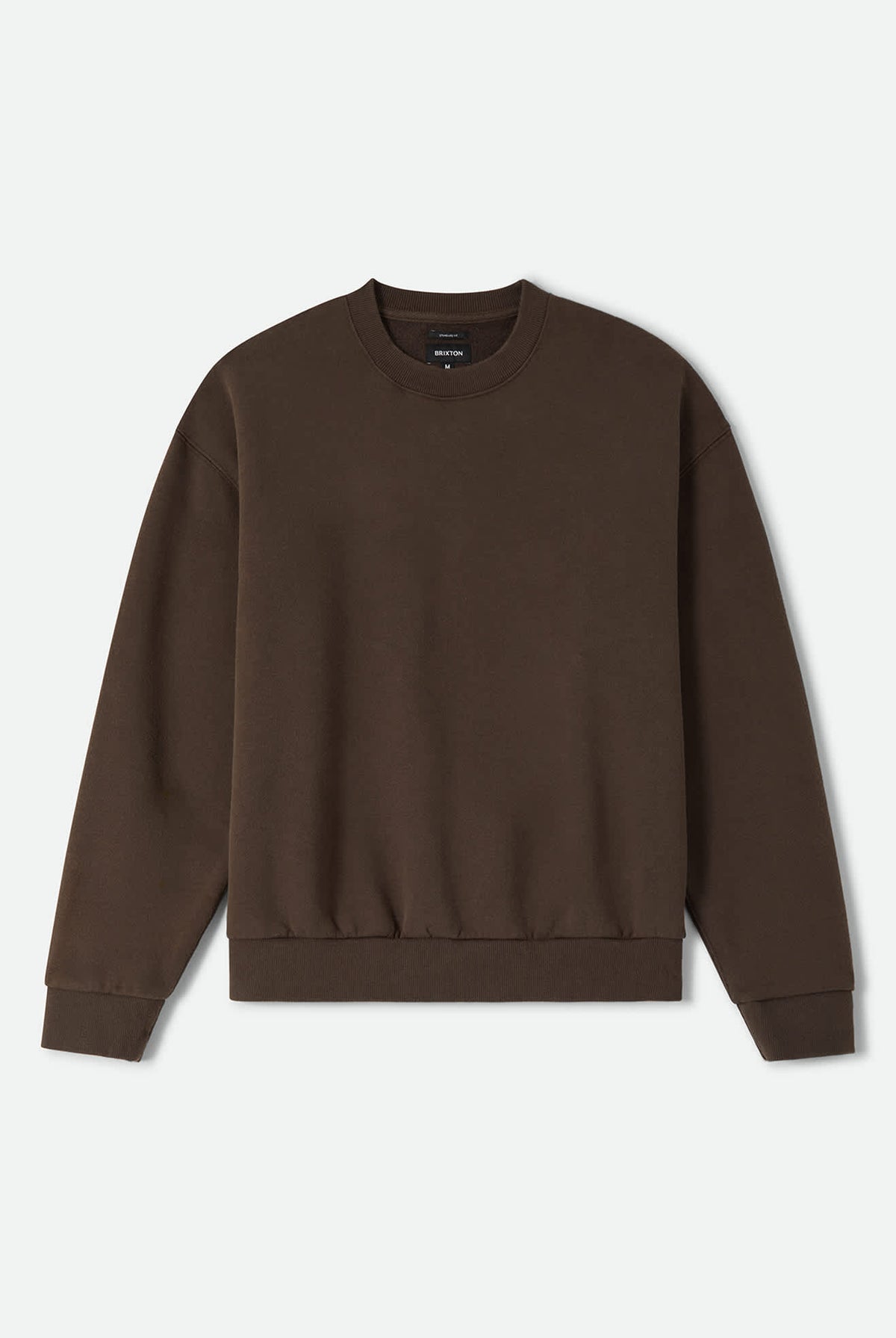 Men's Brixton Baseline Crew Fleece in the color Walnut Brown Vintage Wash - Front Product View