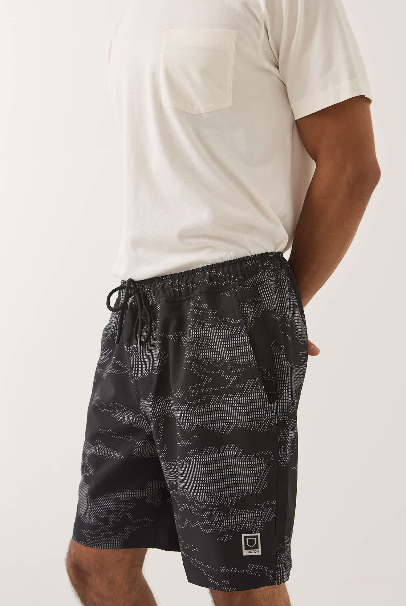 Men's Journey Active Short in the color Black Camo - Men's Side View