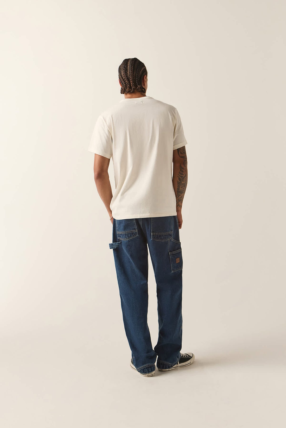 Men's Builders Carpenter Pant in the color Dark Denim - Additional Fit image