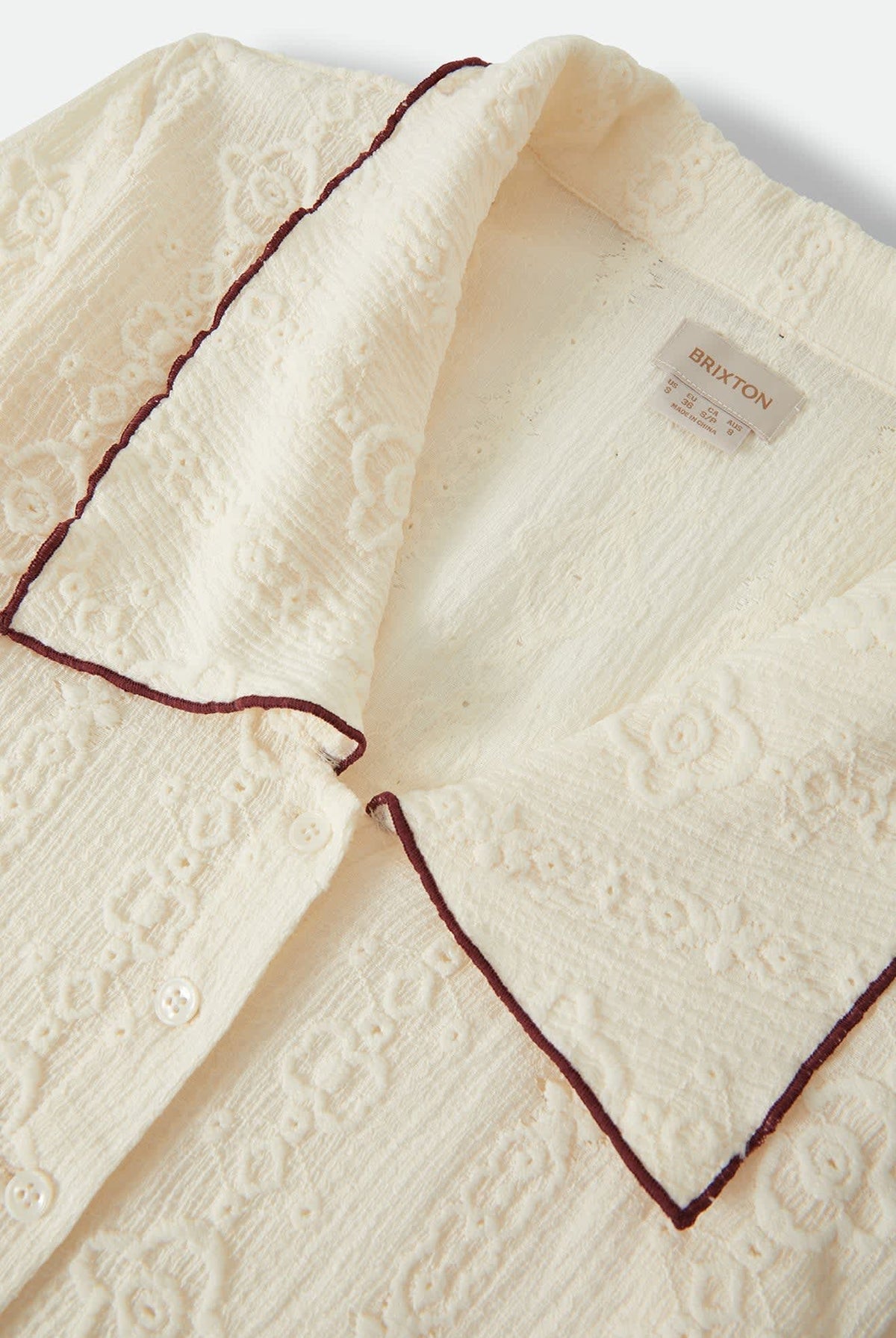 Women's Grace Button Down Shirt in the color Off White/Wild Ginger - Additional Laydown image