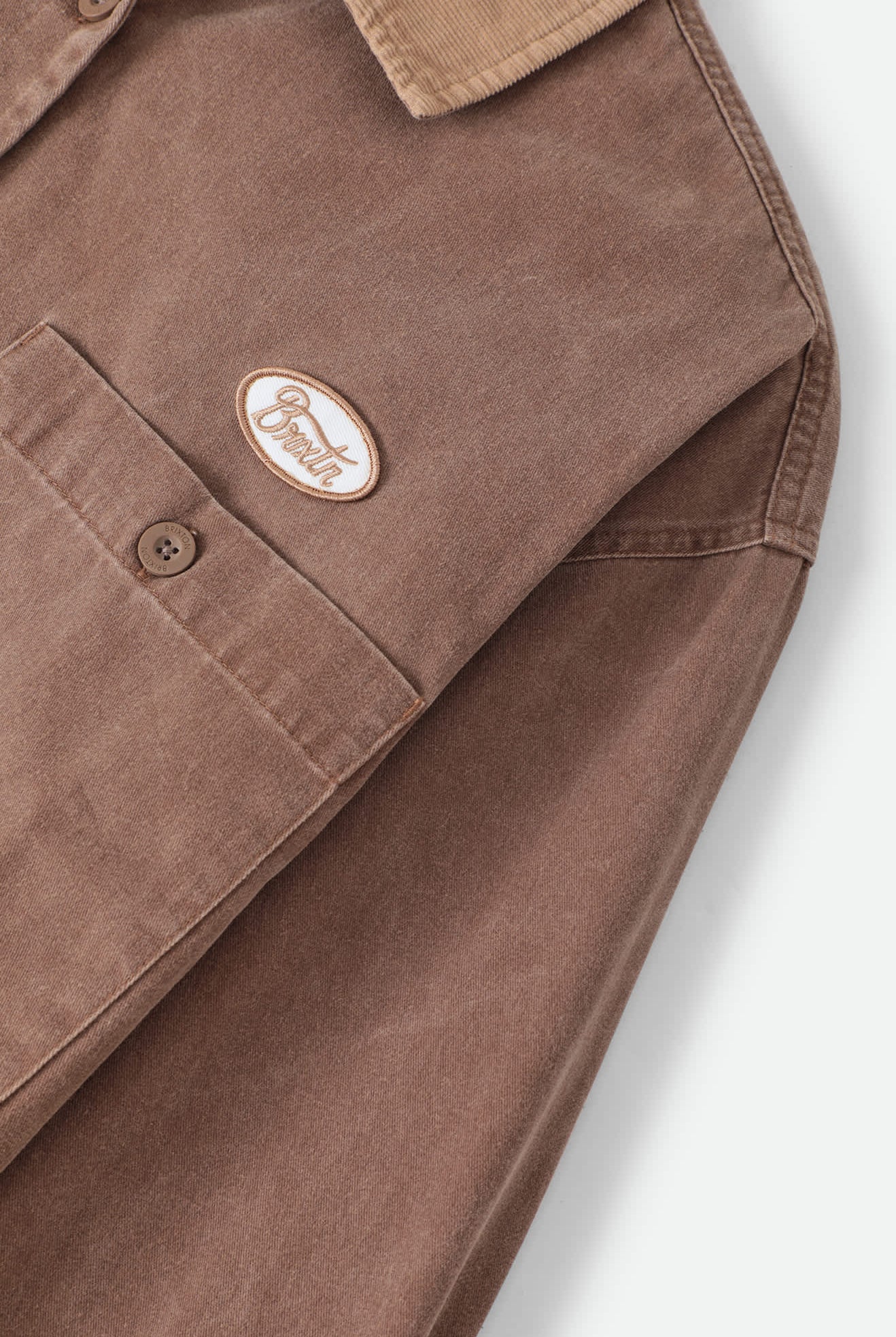 Women's Utopia Overshirt in the color Pinecone Brown/Sand - Additional Laydown image
