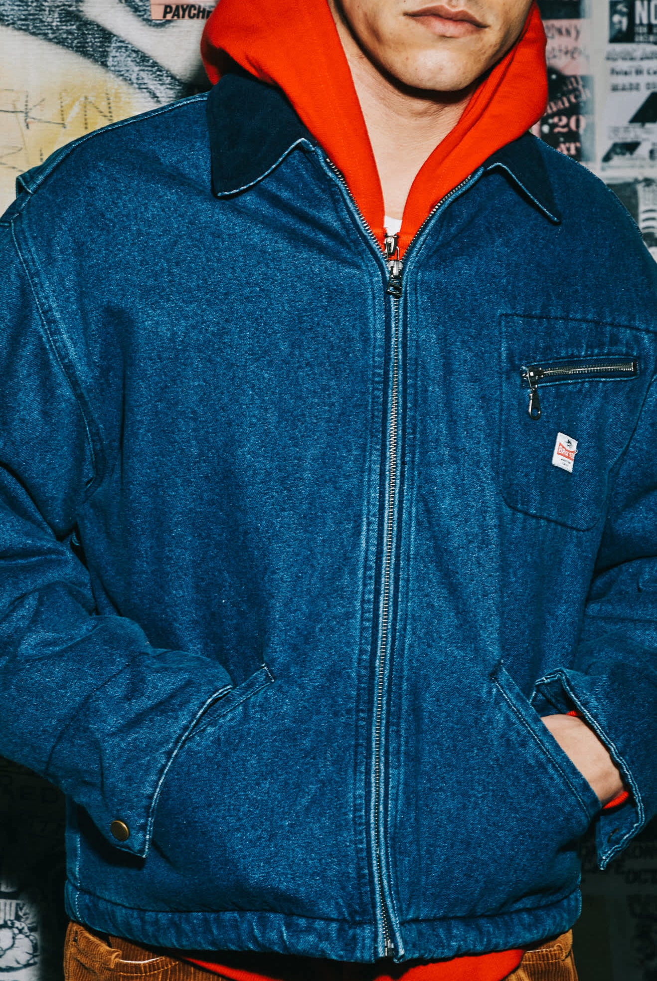 Men's Altered Threads Lined Garage Jacket in the color Medium Wash Denim - Men's Lifestyle image