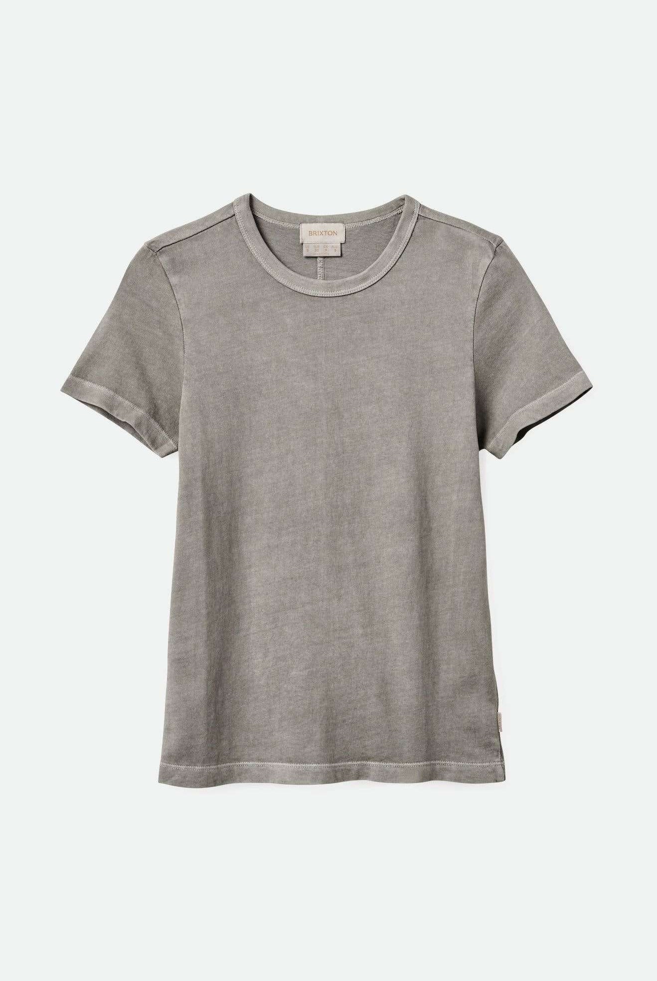Women'sCarefree Organic Garment Dye Slim Crew T-Shirt - Washed Black| Main