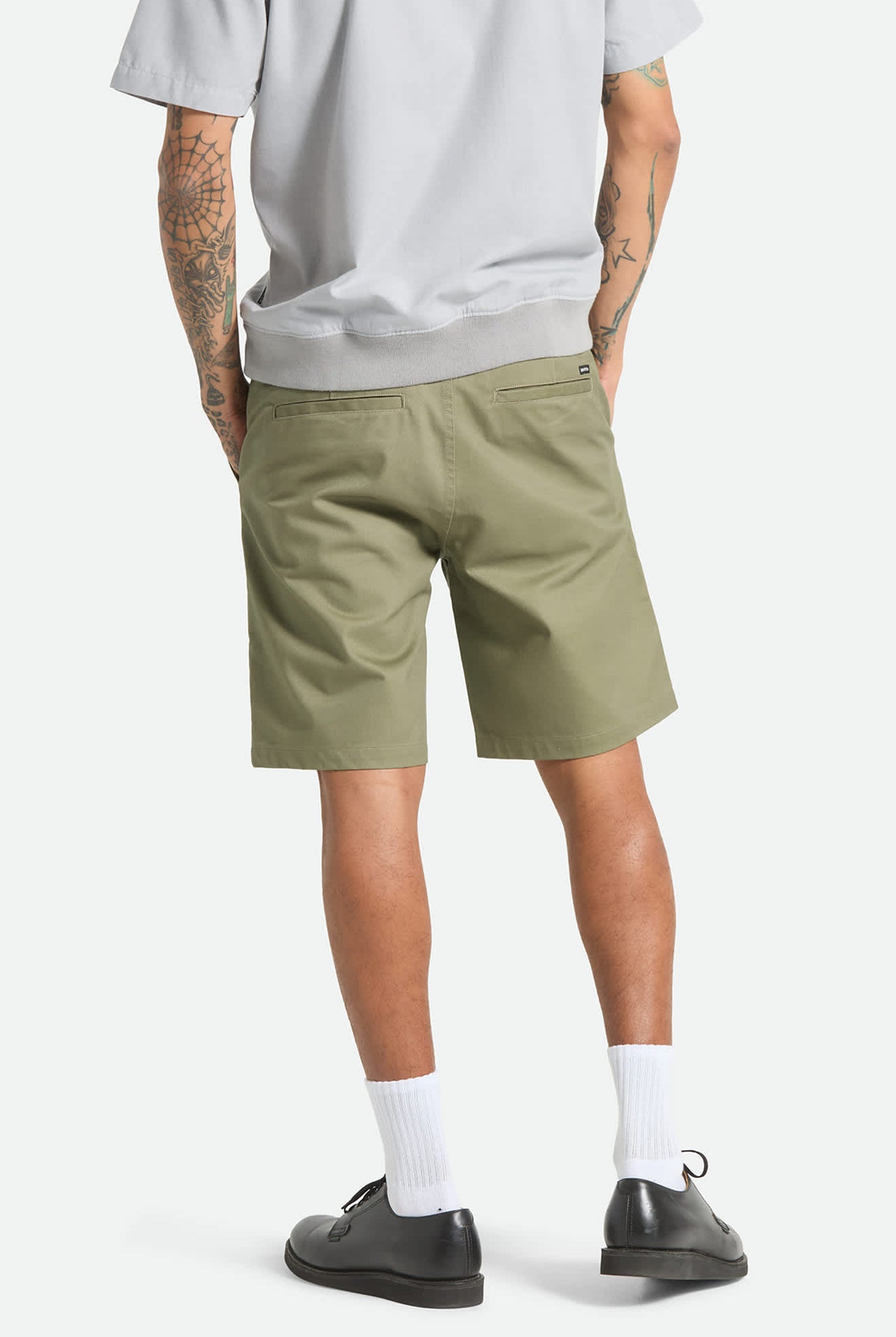 Men's Santo Chino Short in the color Olive Surplus - Men's Back View