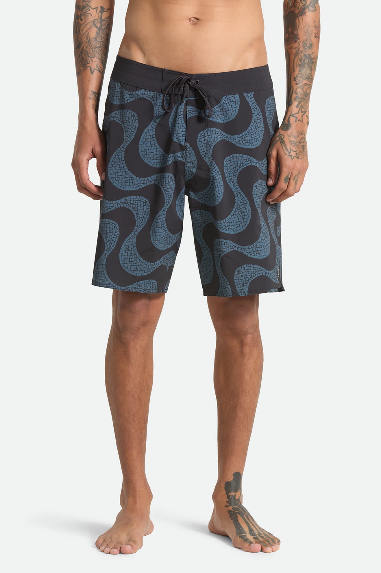 Men's Blitz Boardshort 19" in the color Black/Future Grey Warped Tile - Additional Fit image