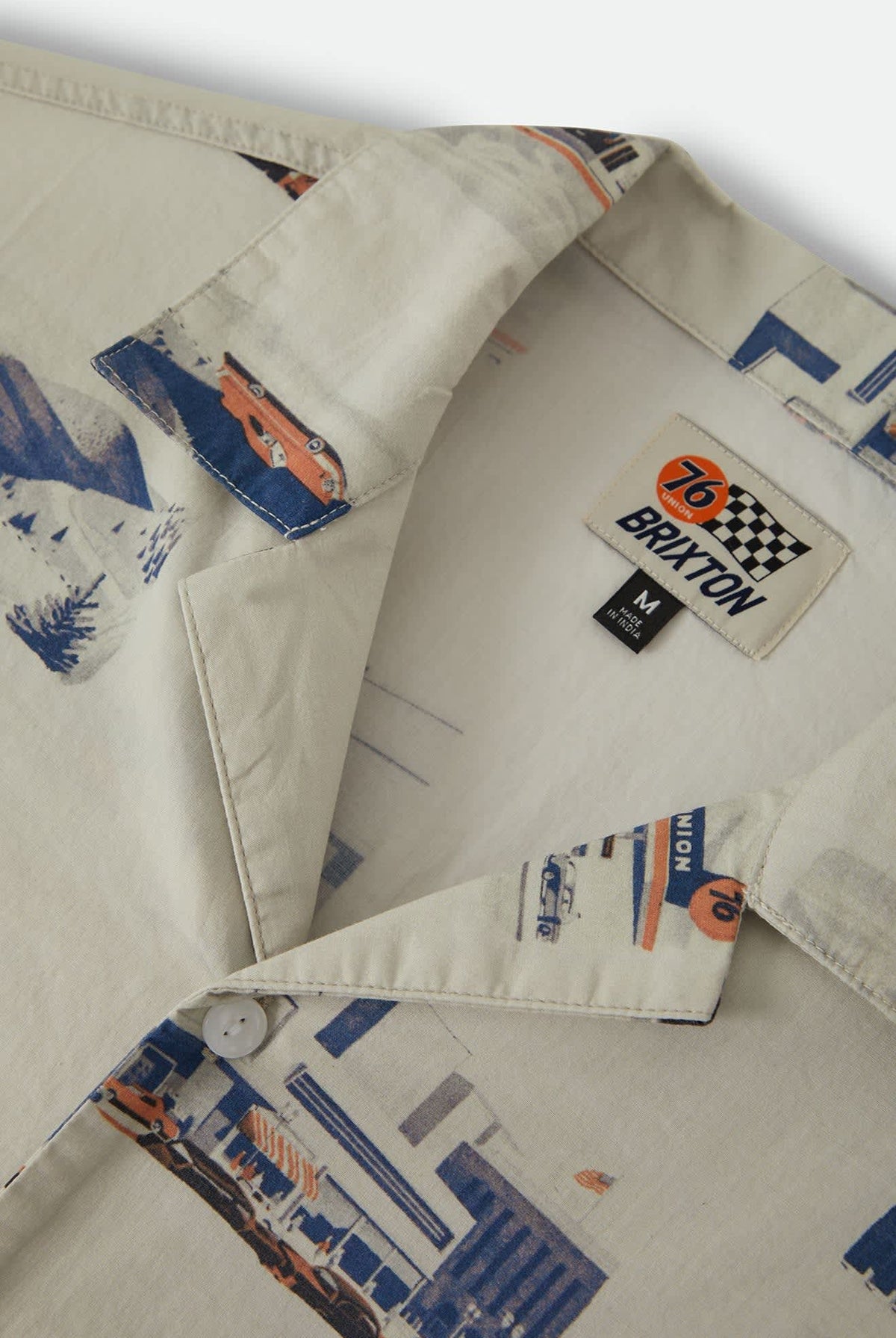 Men's 76 Resort Shirt in the color Off White/Scenic - Additional Laydown image