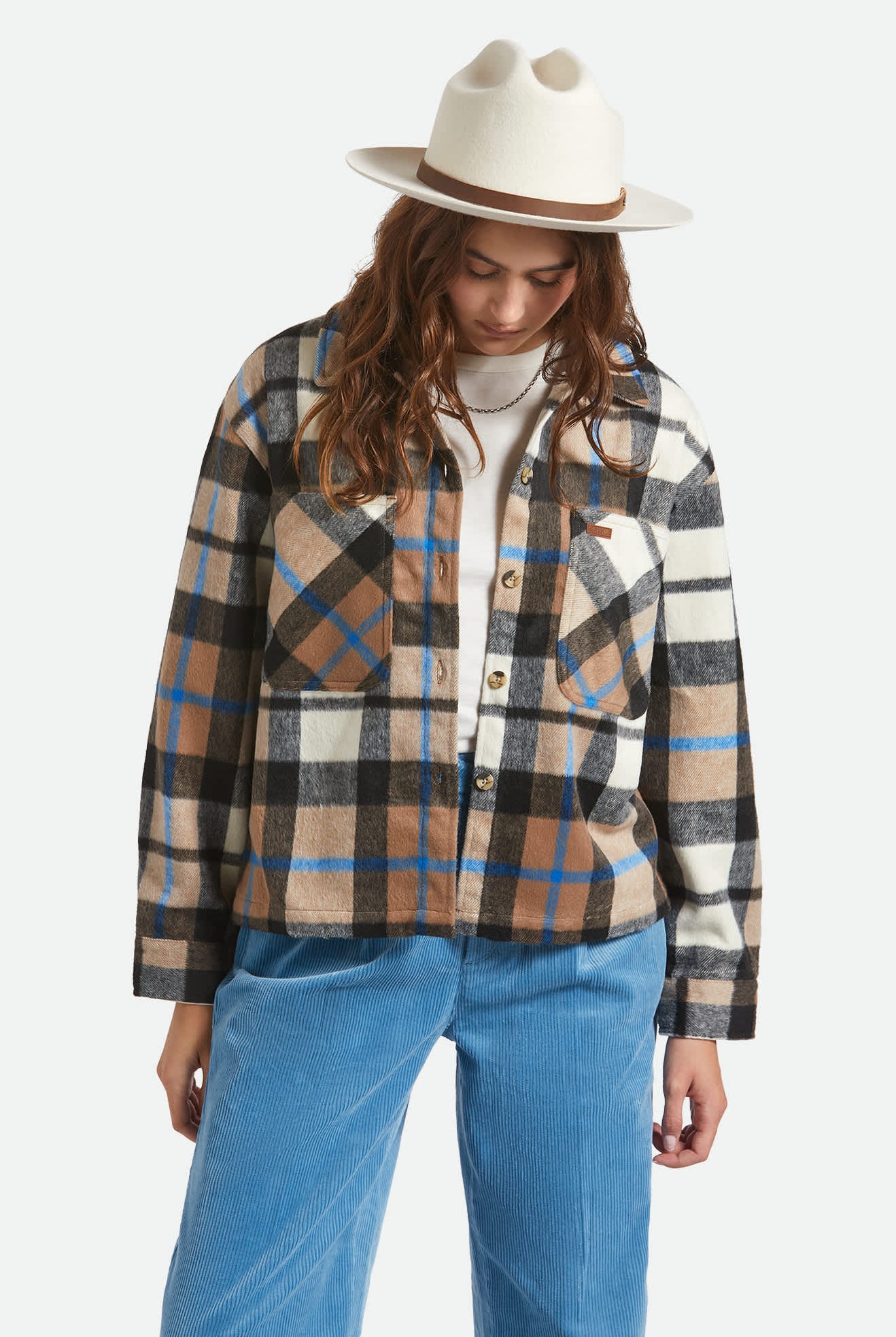 Unisex Hitch Ranch Fedora in the color Off White - Women's Front View