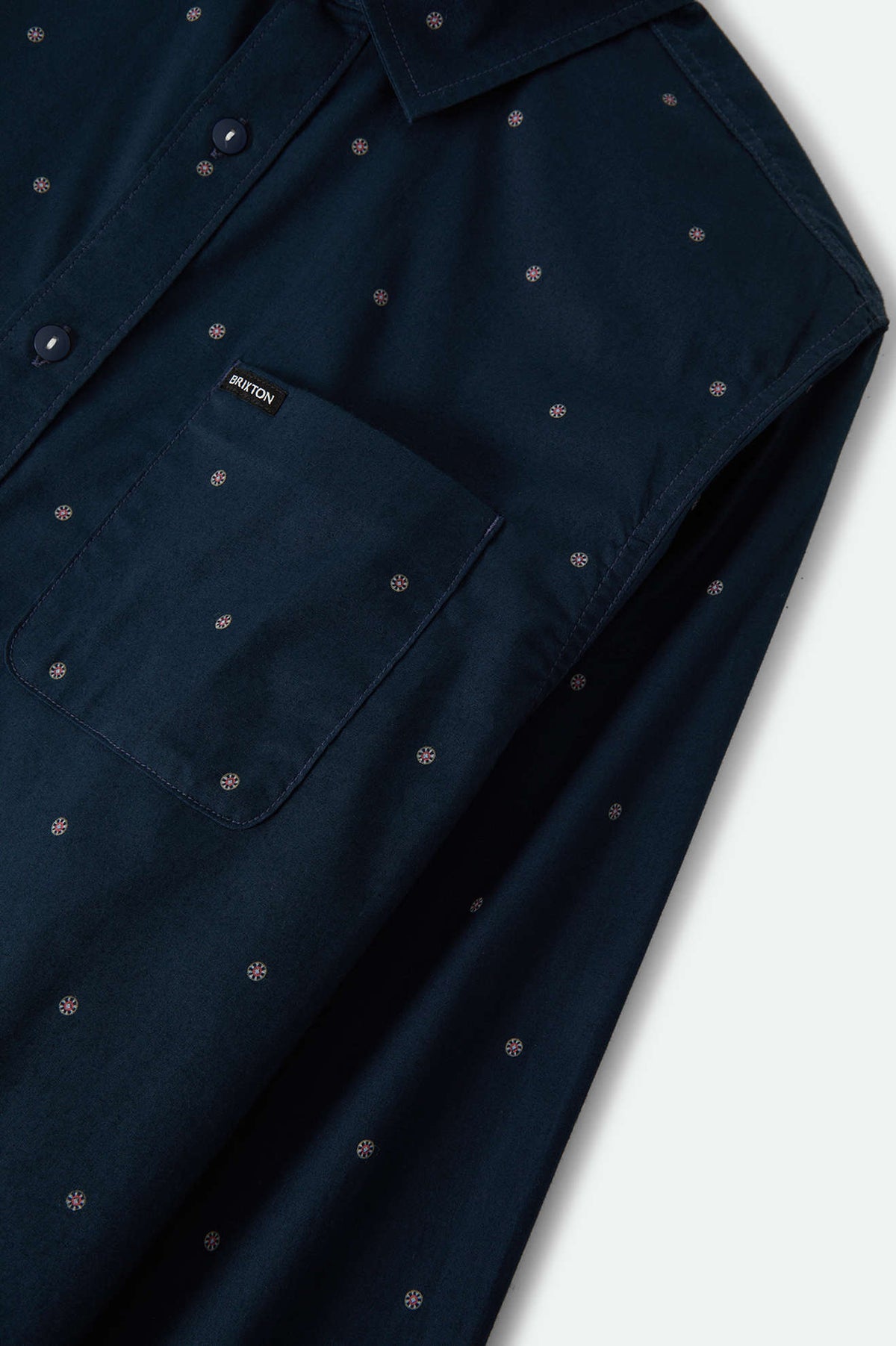 Men's Charter Print Shirt in the color Washed Navy Geo - Additional Laydown image