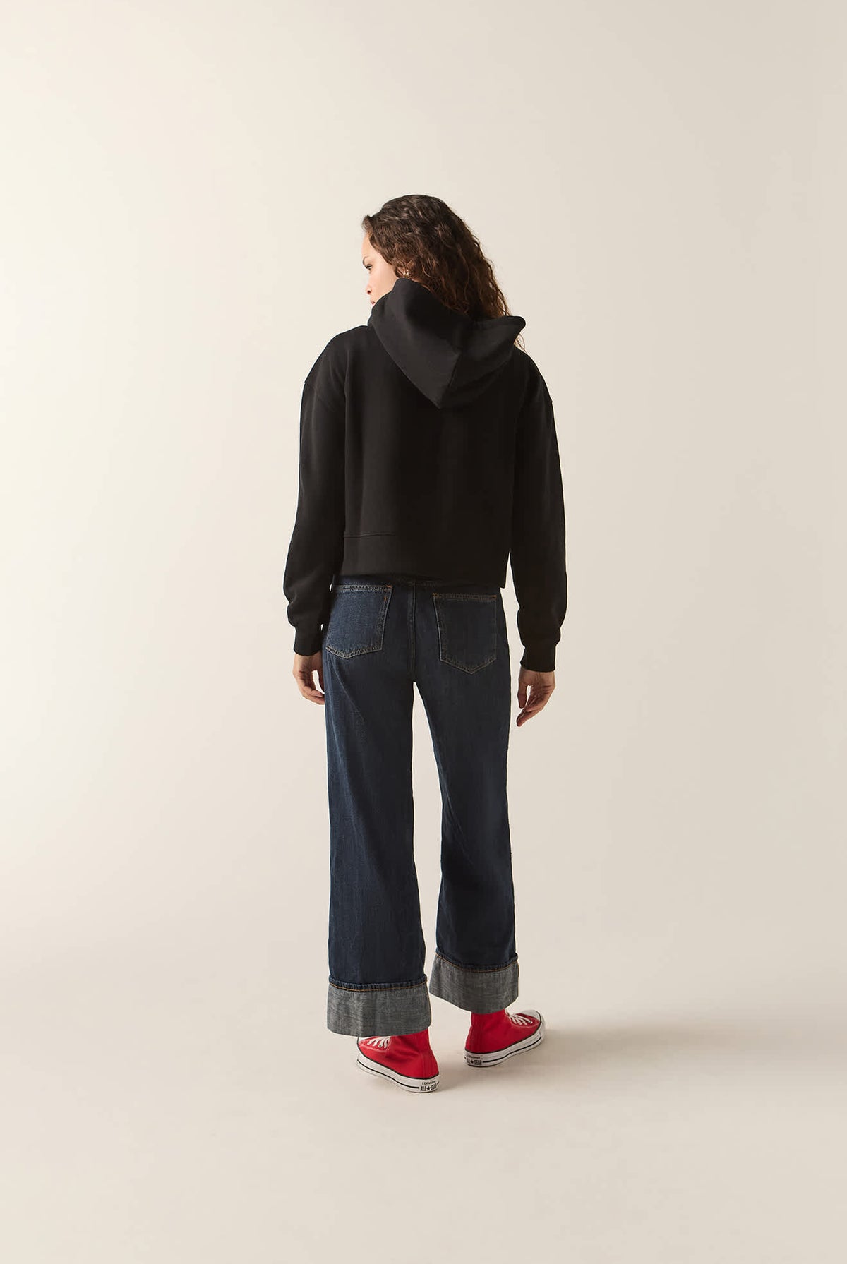 Women's Always Late Full Zip Hoodie in the color Black - Additional Fit image