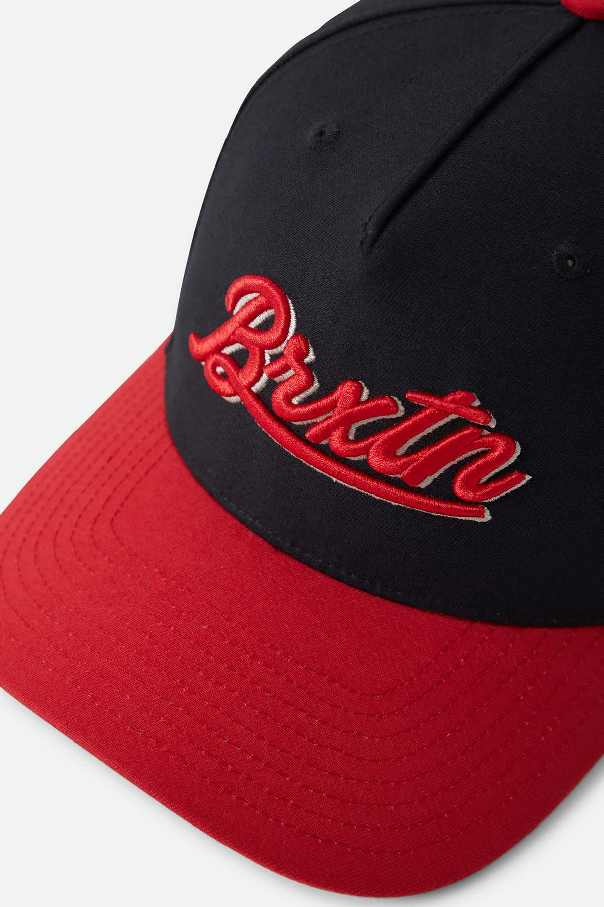 Unisex Jenson Snapback in the color Black/Crimson - Additional Laydown image