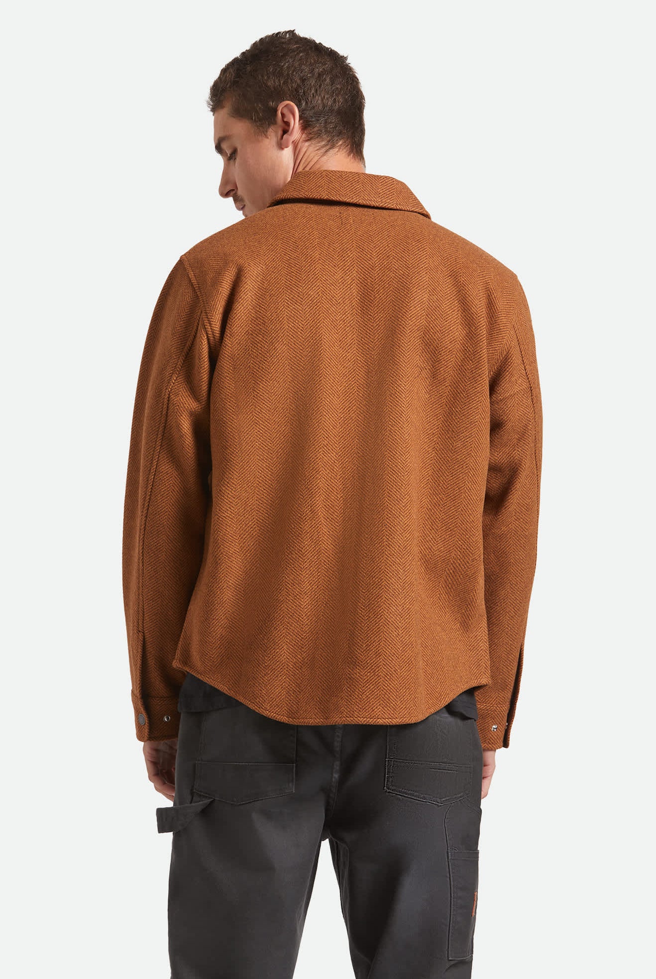 Men's Durham Brushed Menswear Jacket in the color Brushed Pinecone - Men's Back View