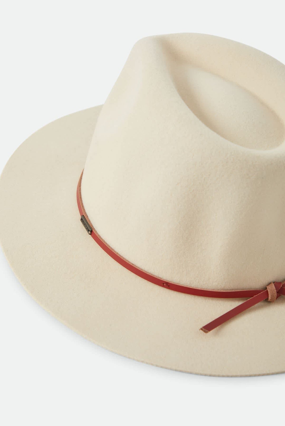 Unisex Wesley Fedora in the color Wax Paper/Red Earth - Additional Laydown image