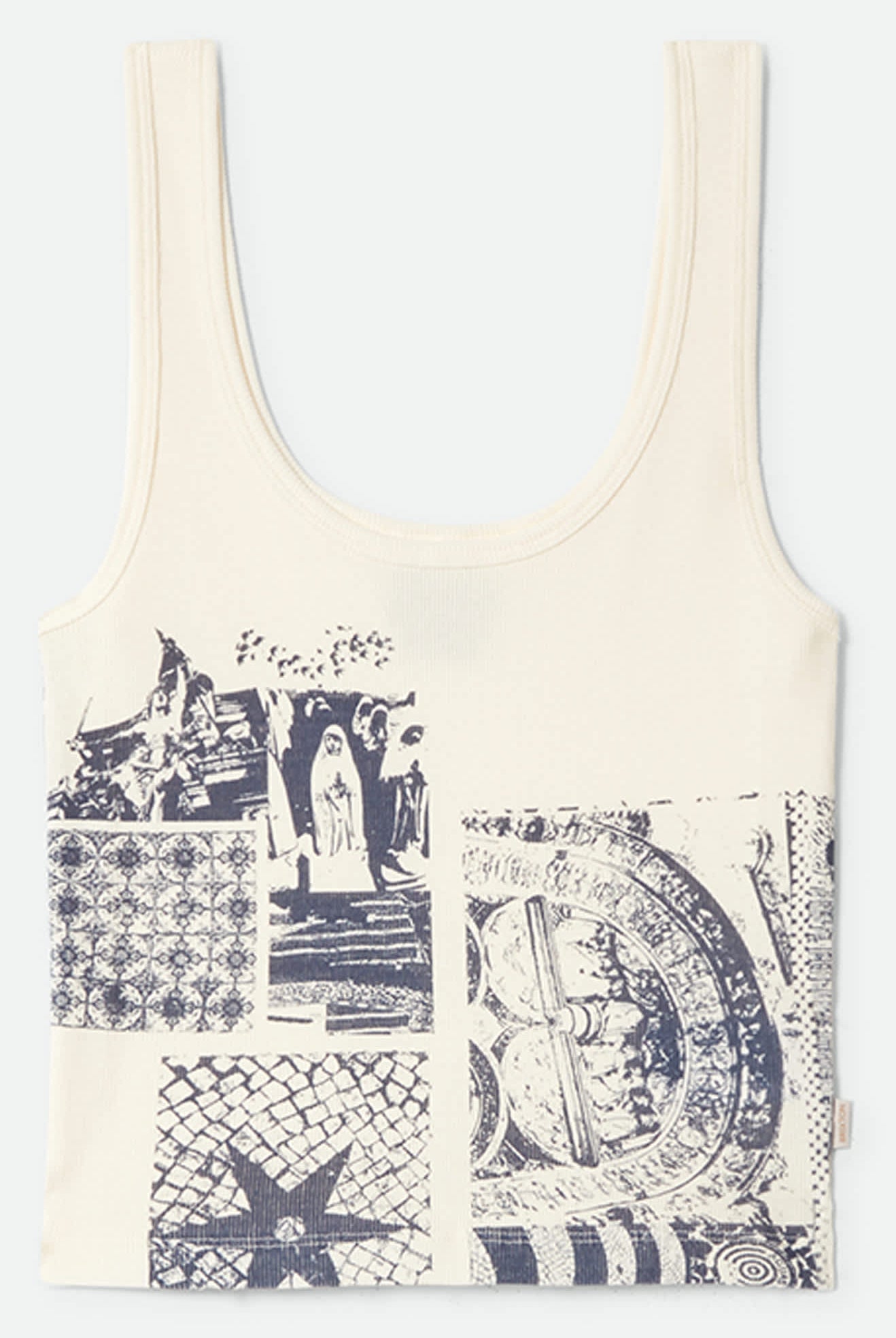 Women's Collage A-Tank in the color Off White - Front Product View