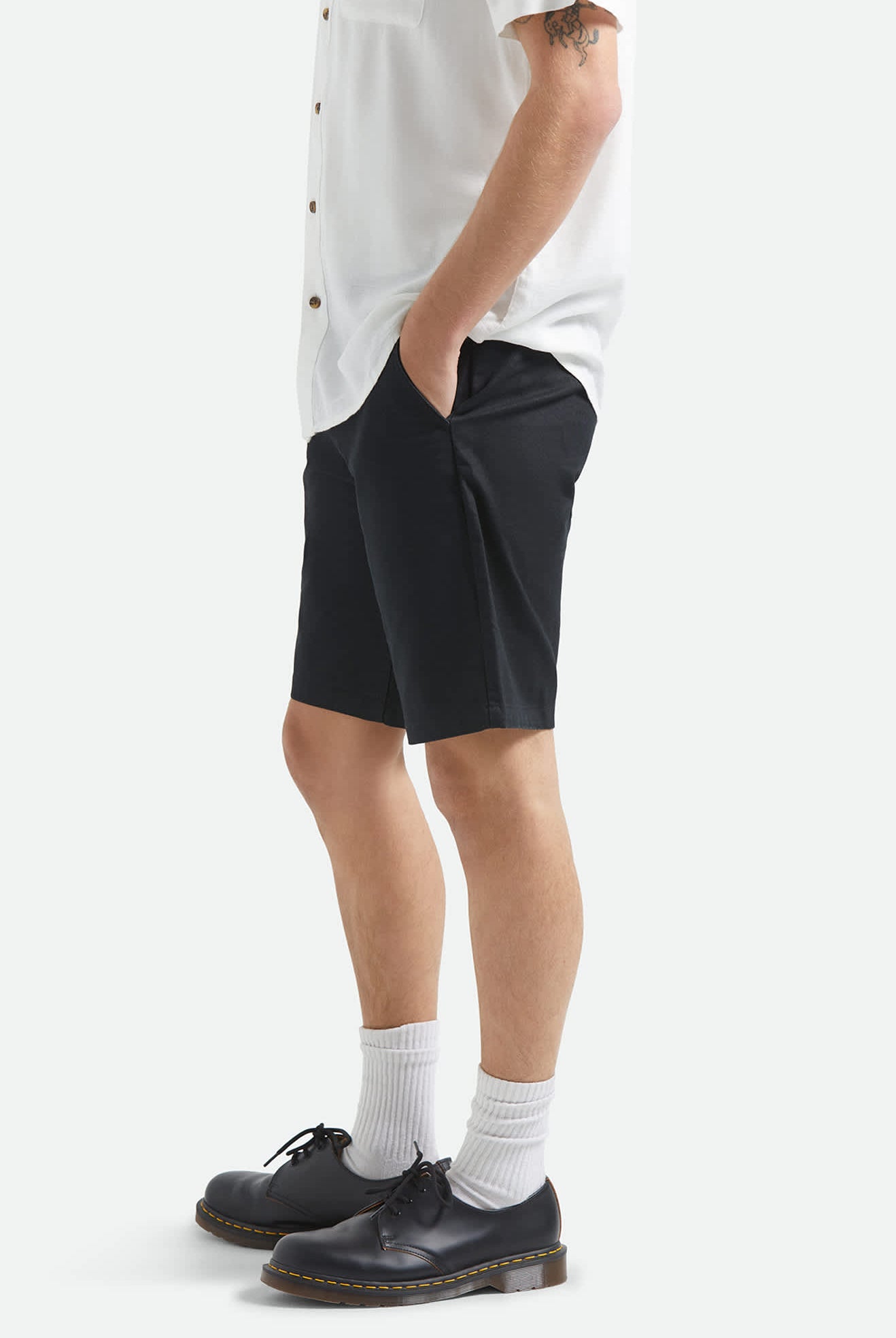 Men's Santo Chino Short in the color Black - Men's Side View
