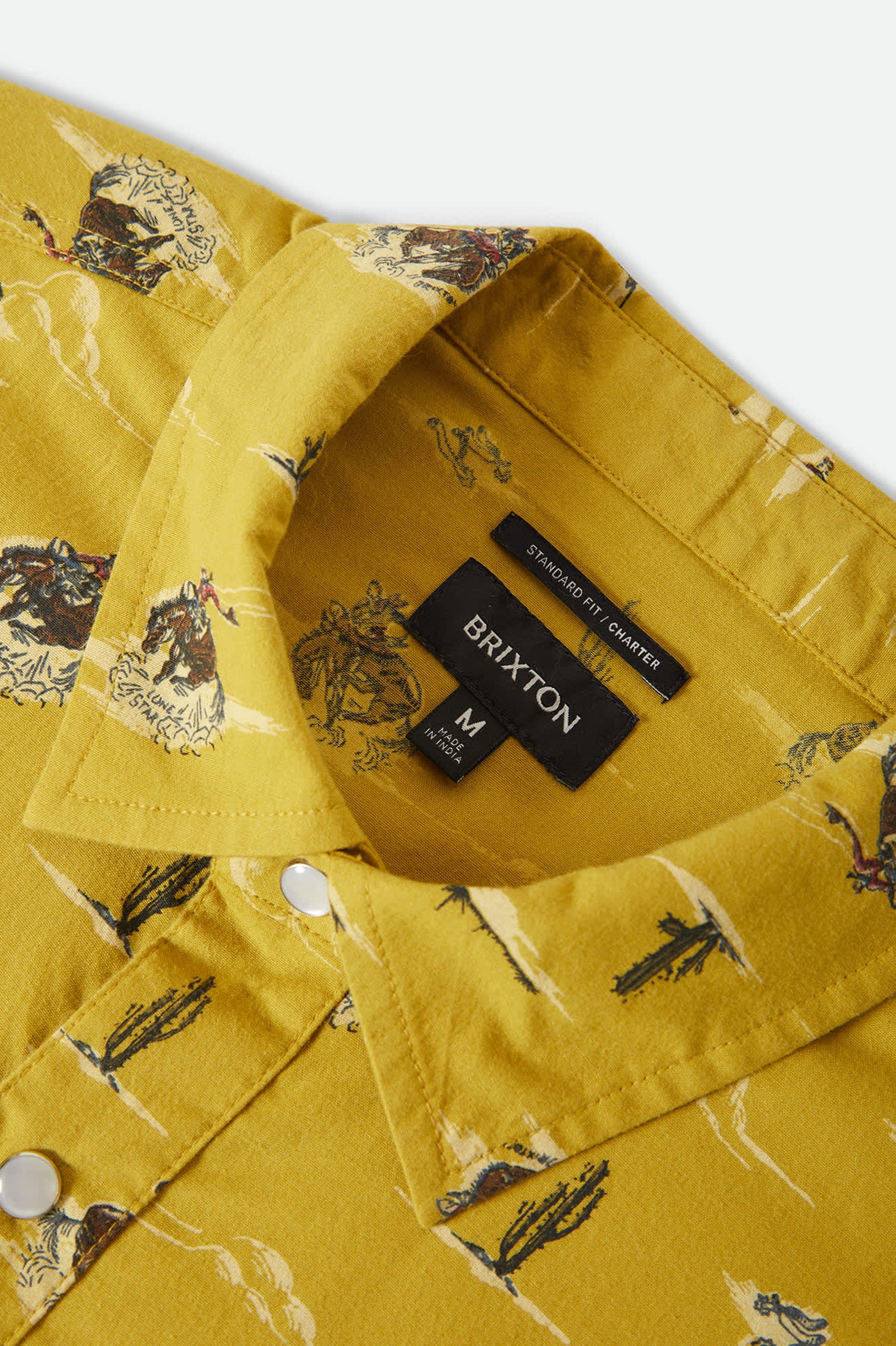Men's Lone Star X Brixton Short Sleeve Shirt in the color Texas Gold - Additional Laydown image