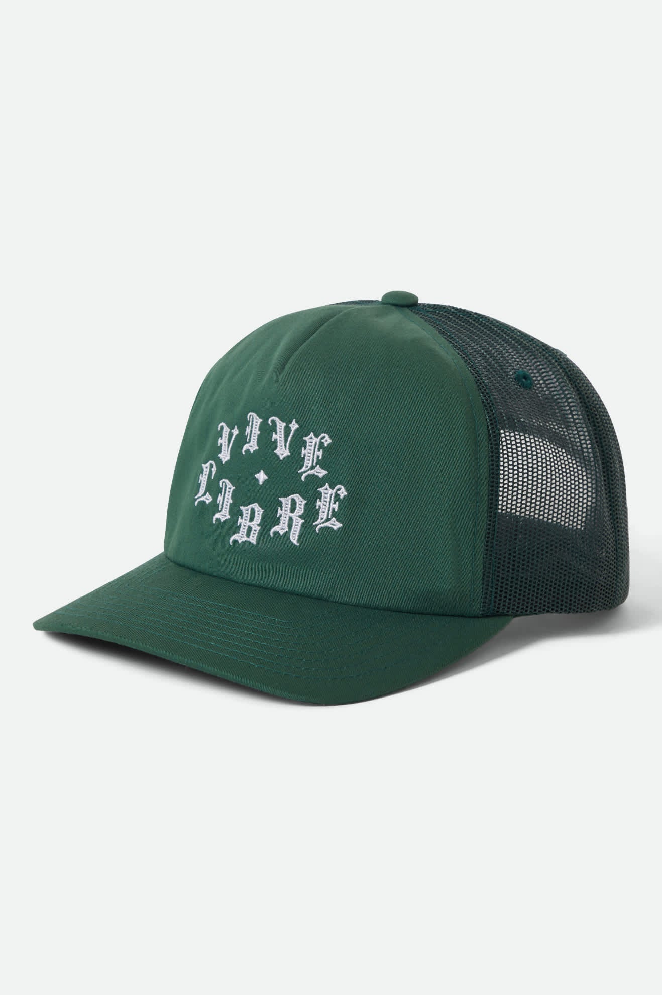 Unisex Vive Libre Trucker Hat in the color Primal Green/Primal Green - Front Product View