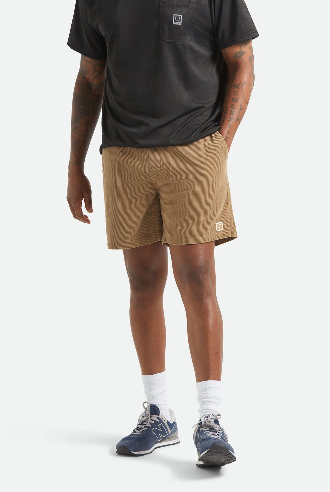 Men's Everyday Corduroy Short in the color Vintage Khaki - Men's Front View