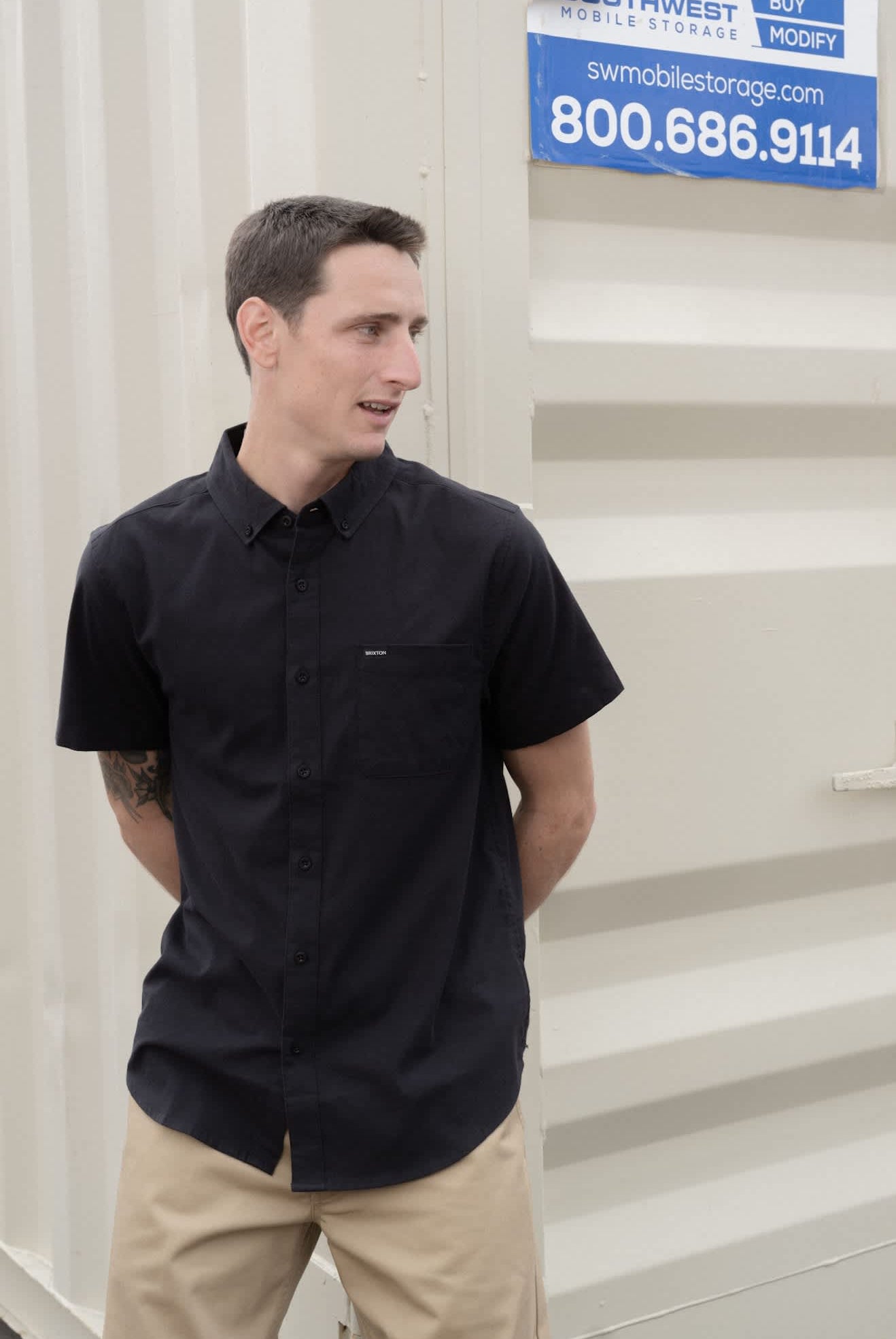 Men's Sanford Oxford Woven in the color Black - Men's Lifestyle image