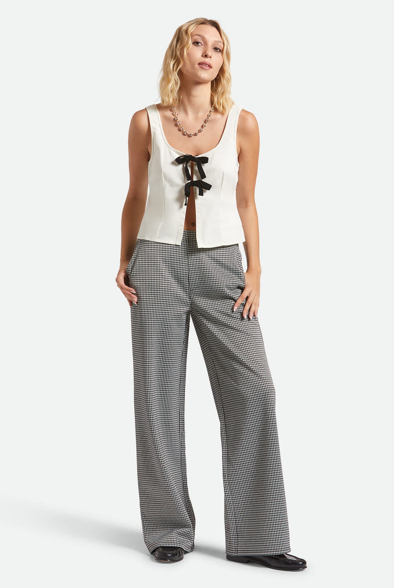 Women's Magnolia Tie Top in the color Off White - Additional Fit image