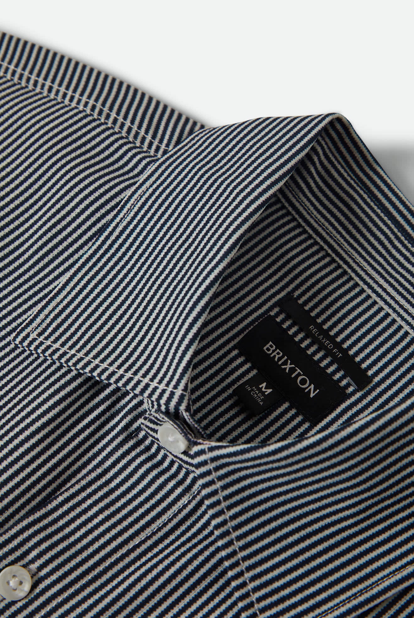 Men's Journey Lightweight Long Sleeve Shirt in the color Navy/White Stripe - Additional Laydown image