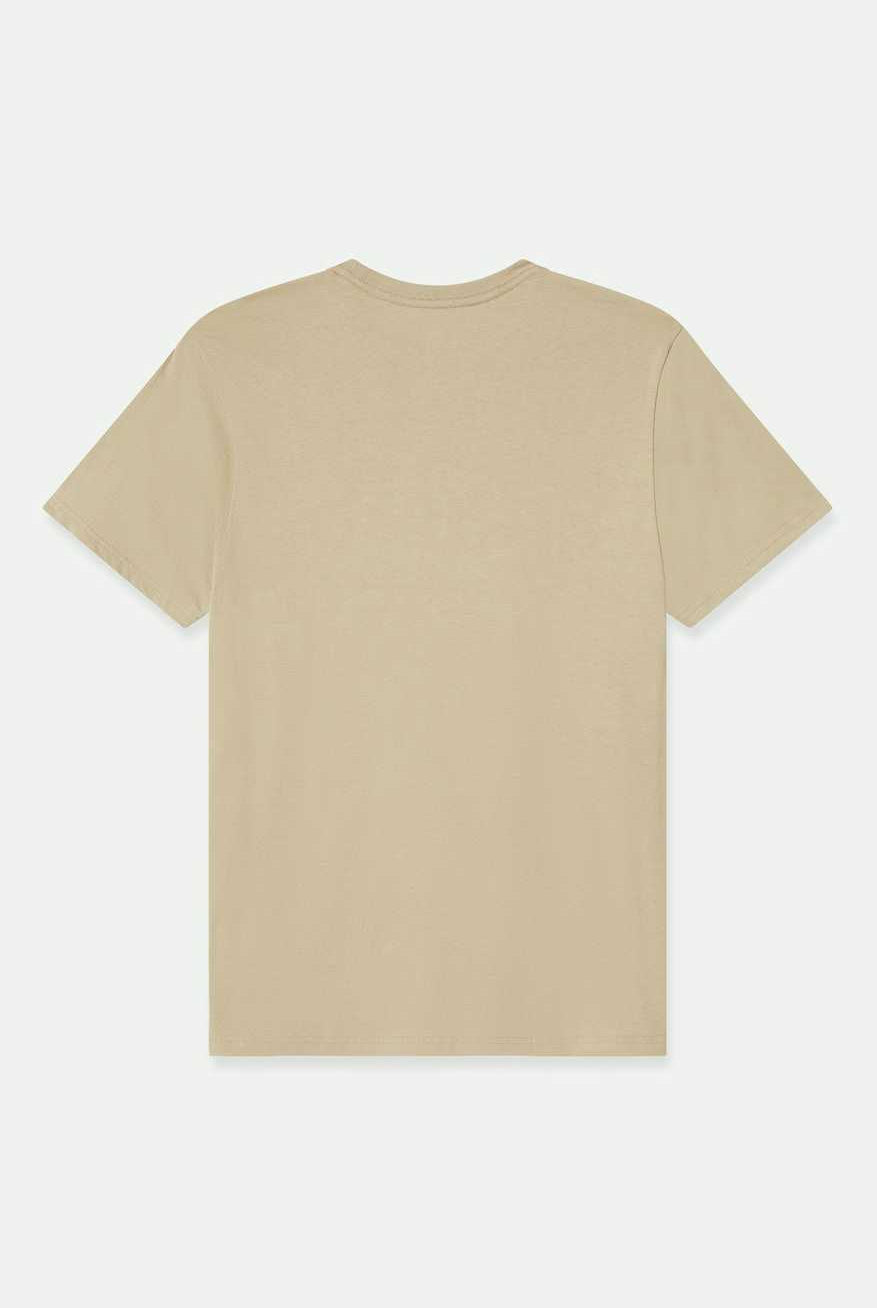 Back Laydown Image for Premium Cotton S/S Tailored T-Shirt - Oatmeal