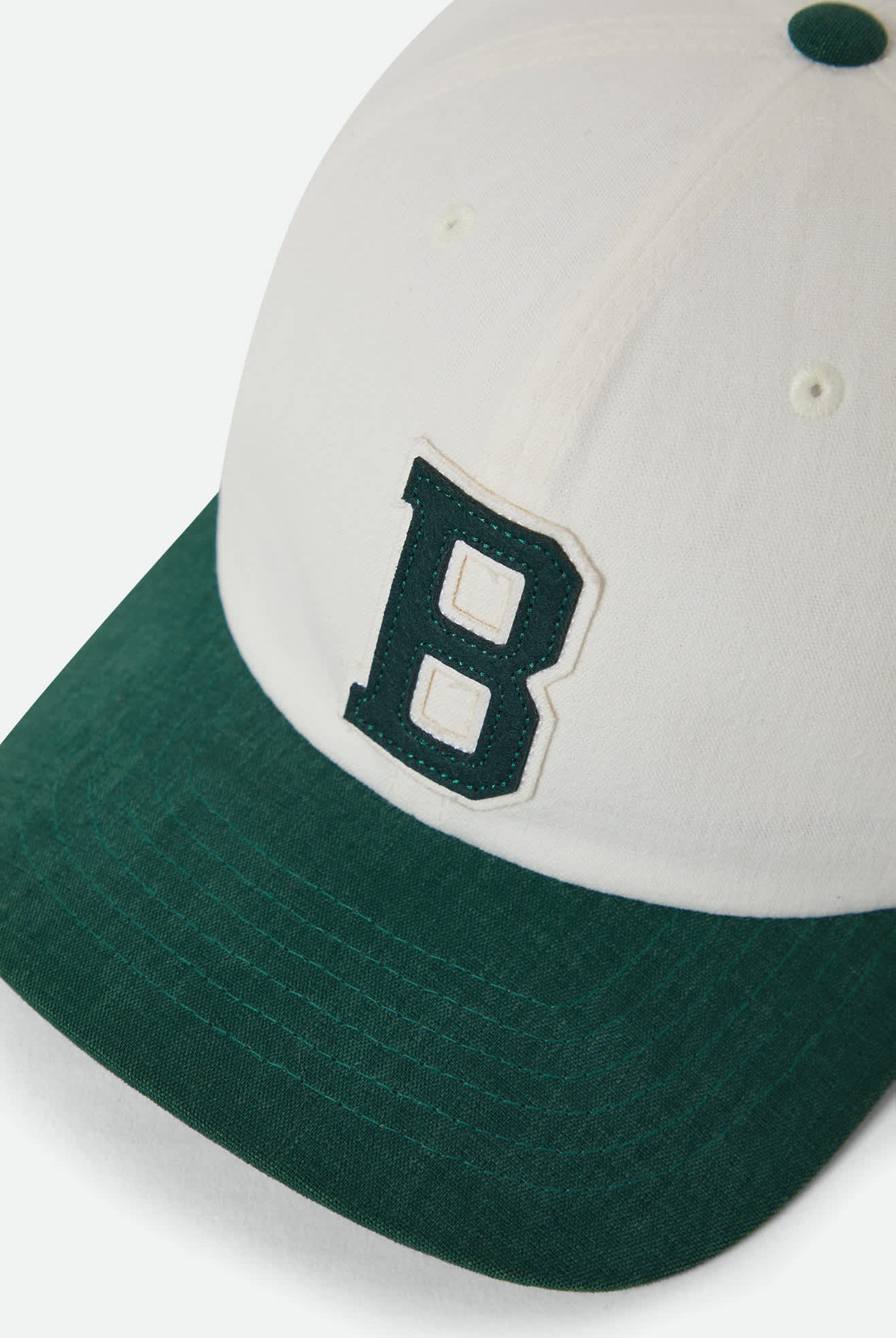 Unisex Big B Adjustable Hat in the color Off White/Primal Green - Additional Laydown image