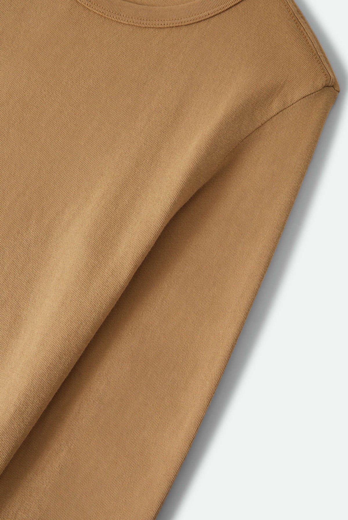 Women's Carefree Organic Garment Dye Slim T-Shirt in the color Khaki - Additional Laydown image