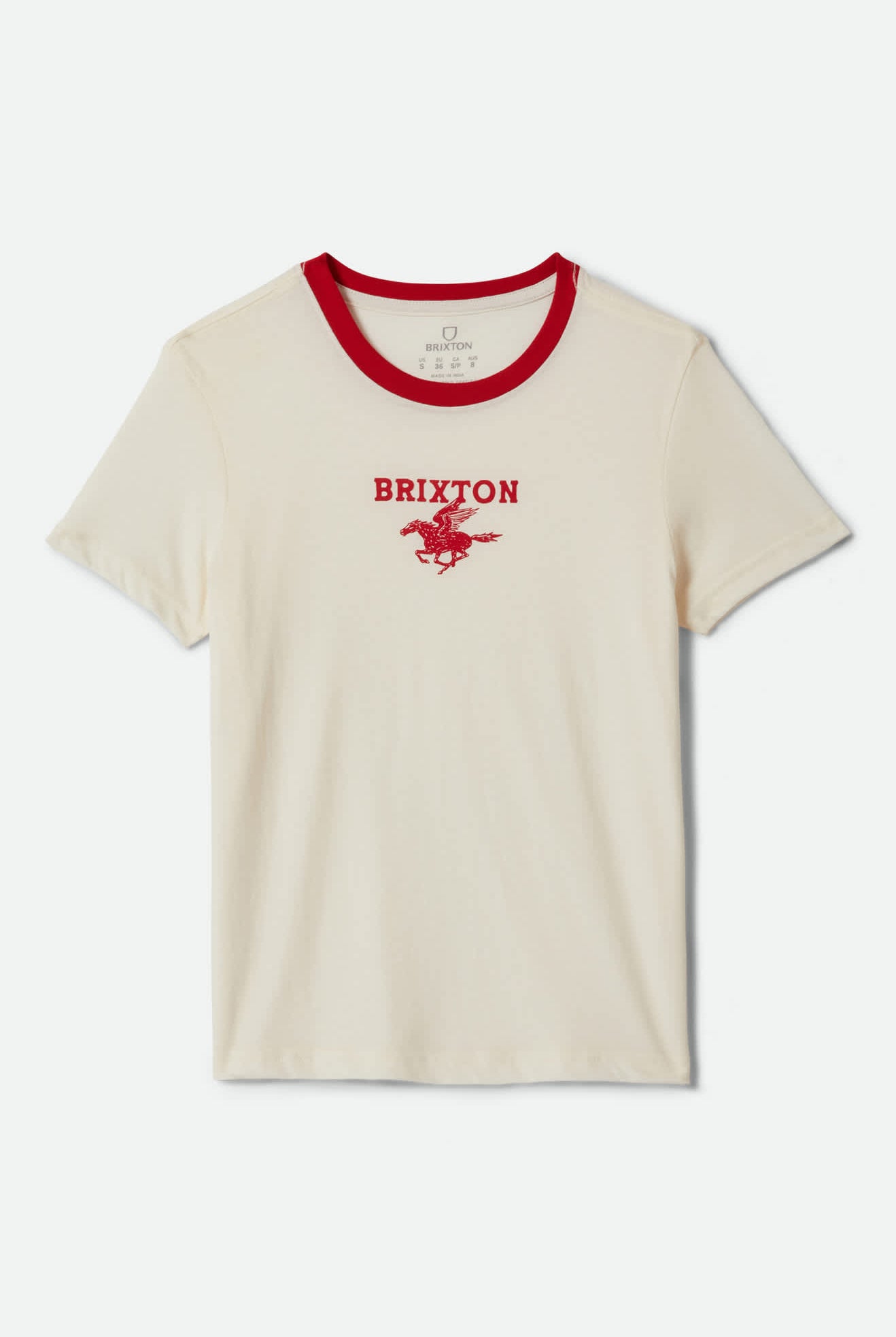 Women's Pegasus Slim Crew T-Shirt in the color Vintage White - Front Product View