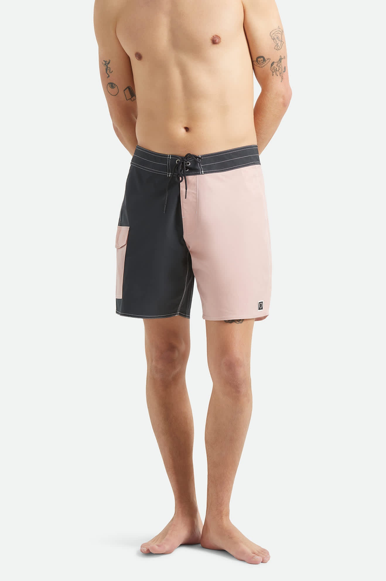 Men's Classic Trunk 17" in the color Black/Silver Pink - Men's Front View