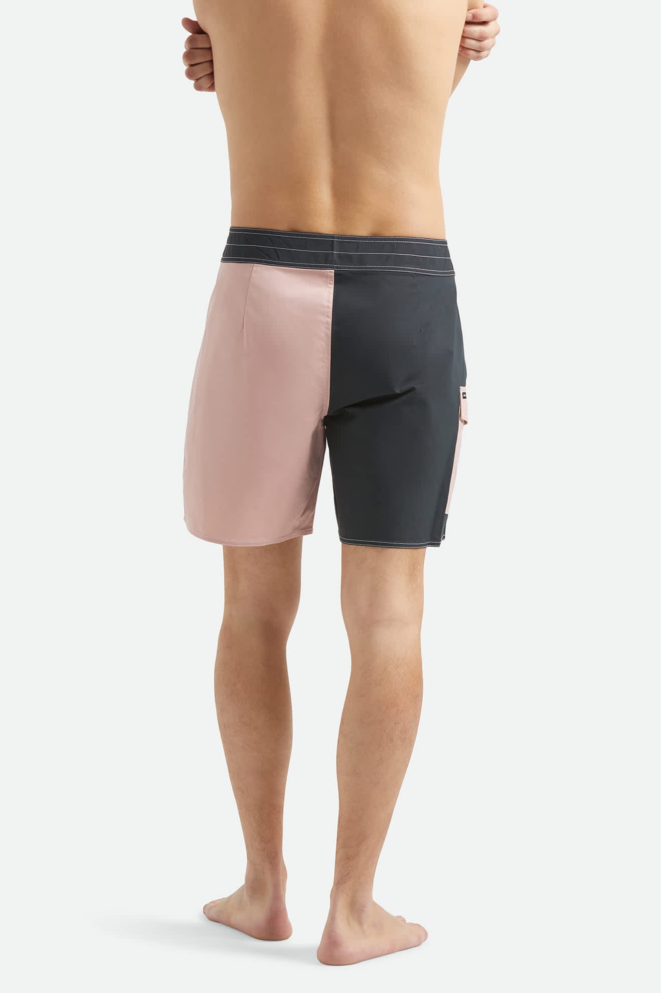 Men's Classic Trunk 17" in the color Black/Silver Pink - Men's Back View