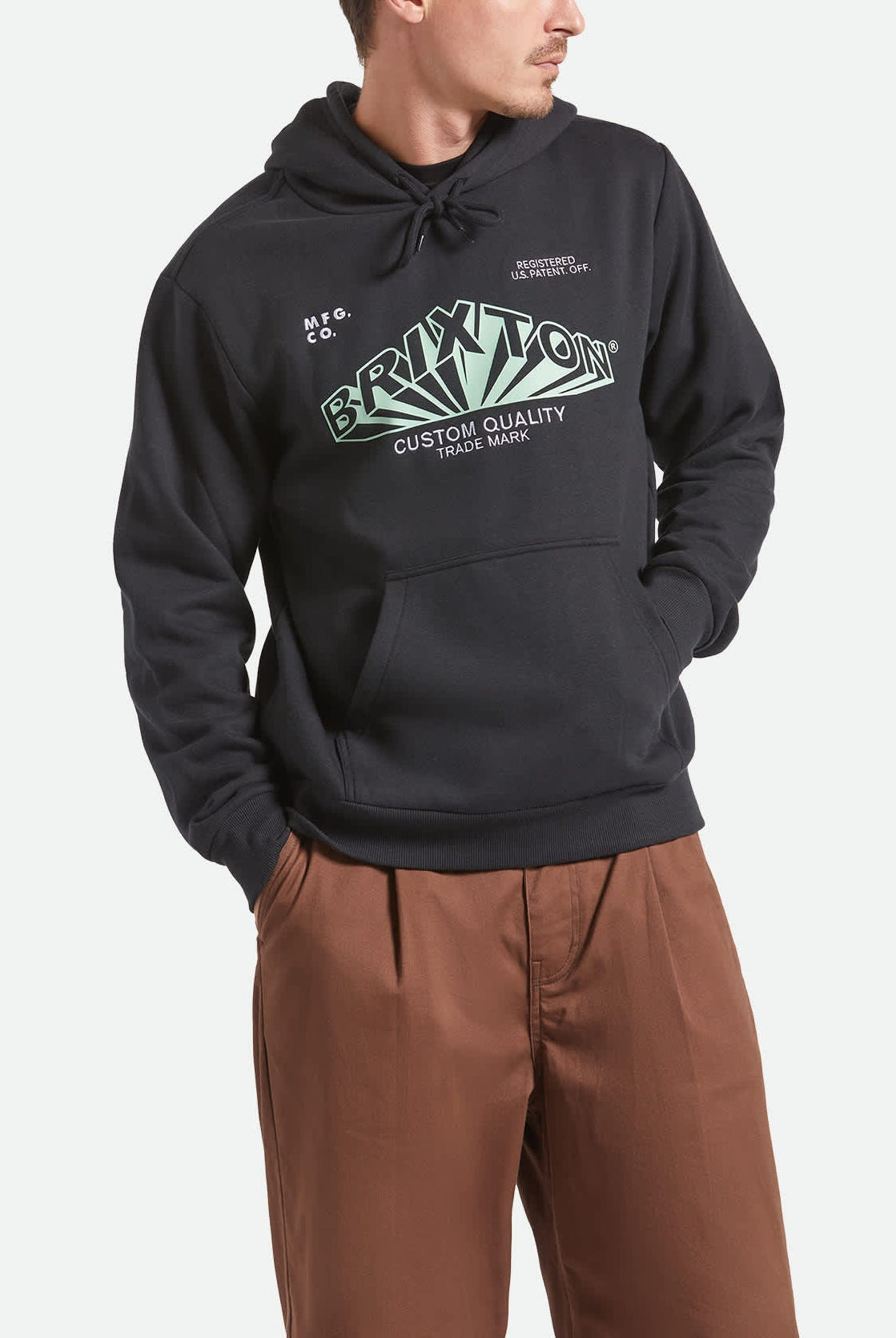 Men's Forman Hoodie in the color Black - Men's Front View