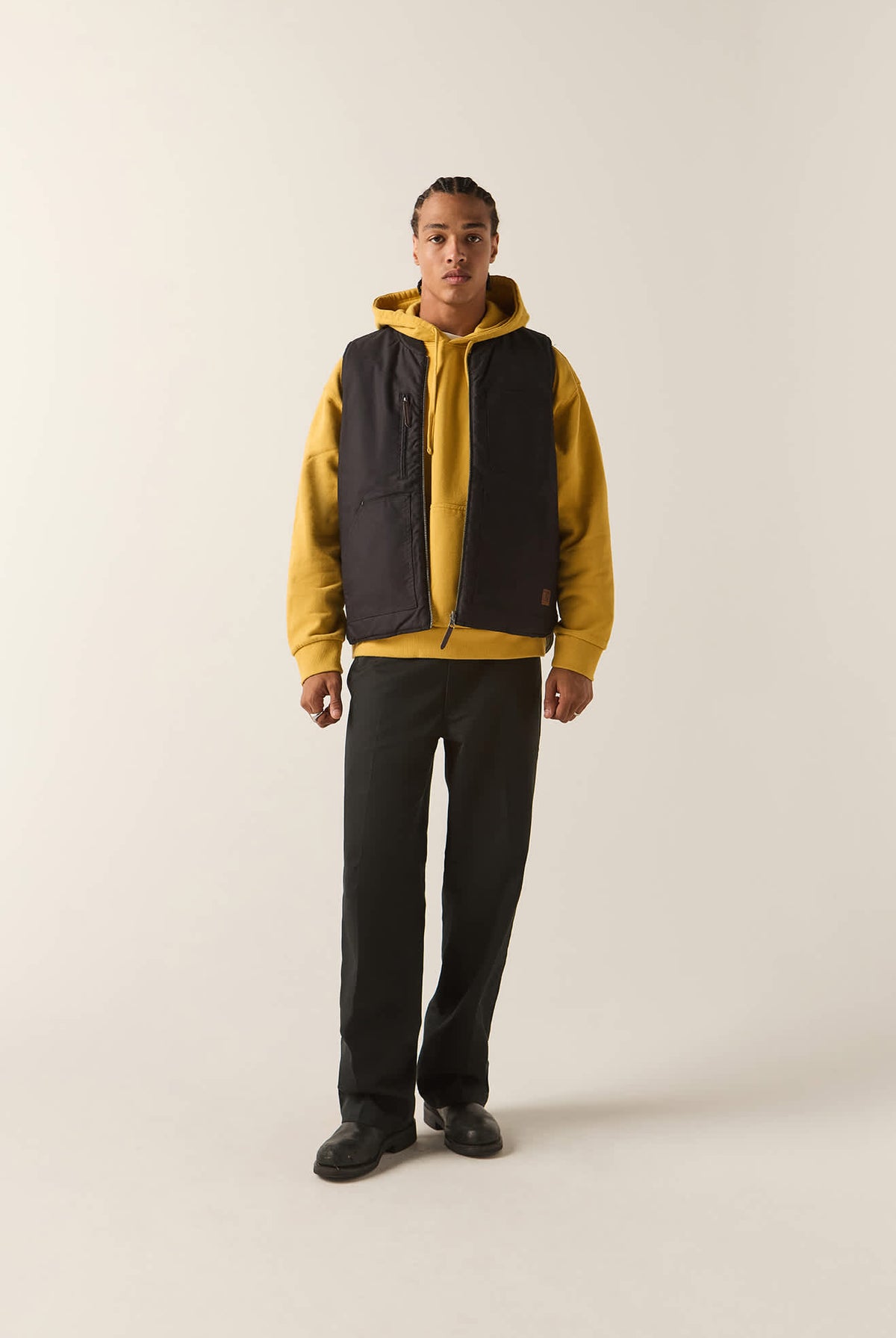 Men's Builders Abraham Reversible Vest in the color Black/Olive Surplus - Additional Fit image
