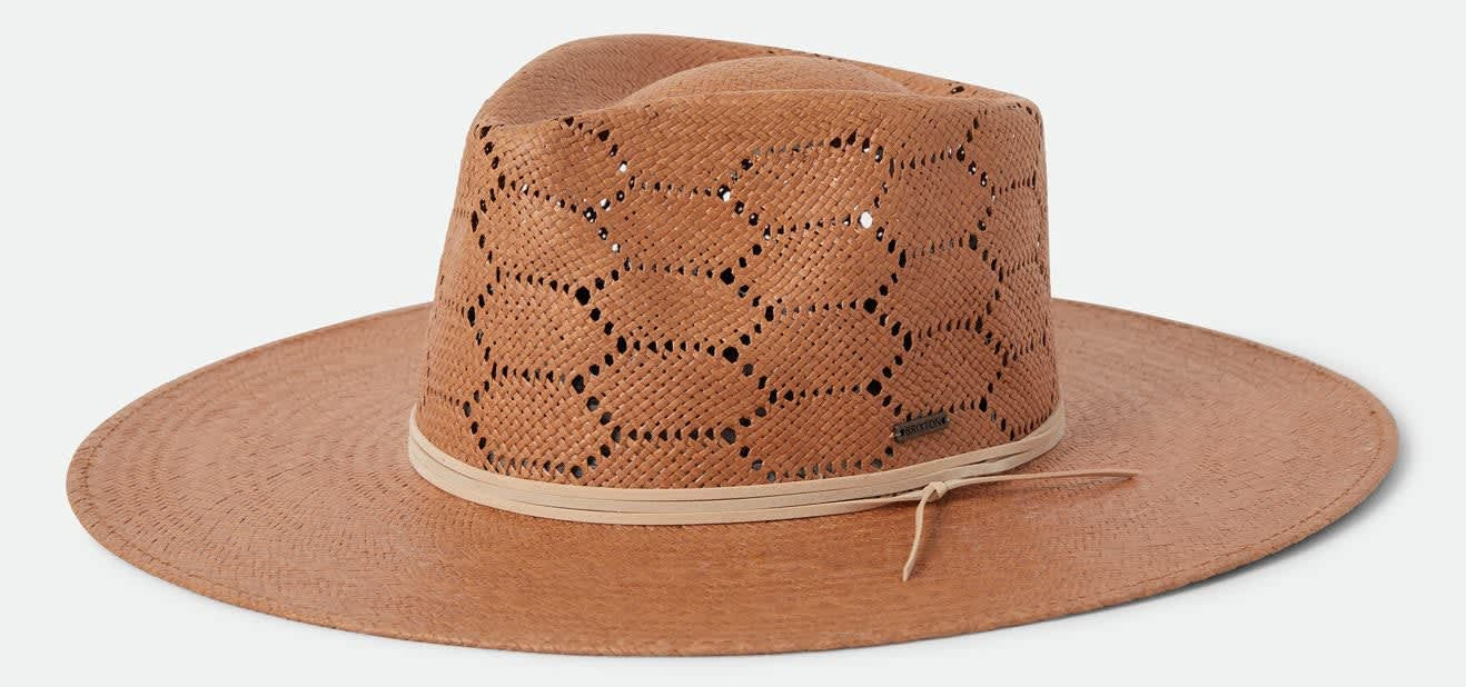 Women's Porto Straw Fedora in the color Italian Clay - Front Product View