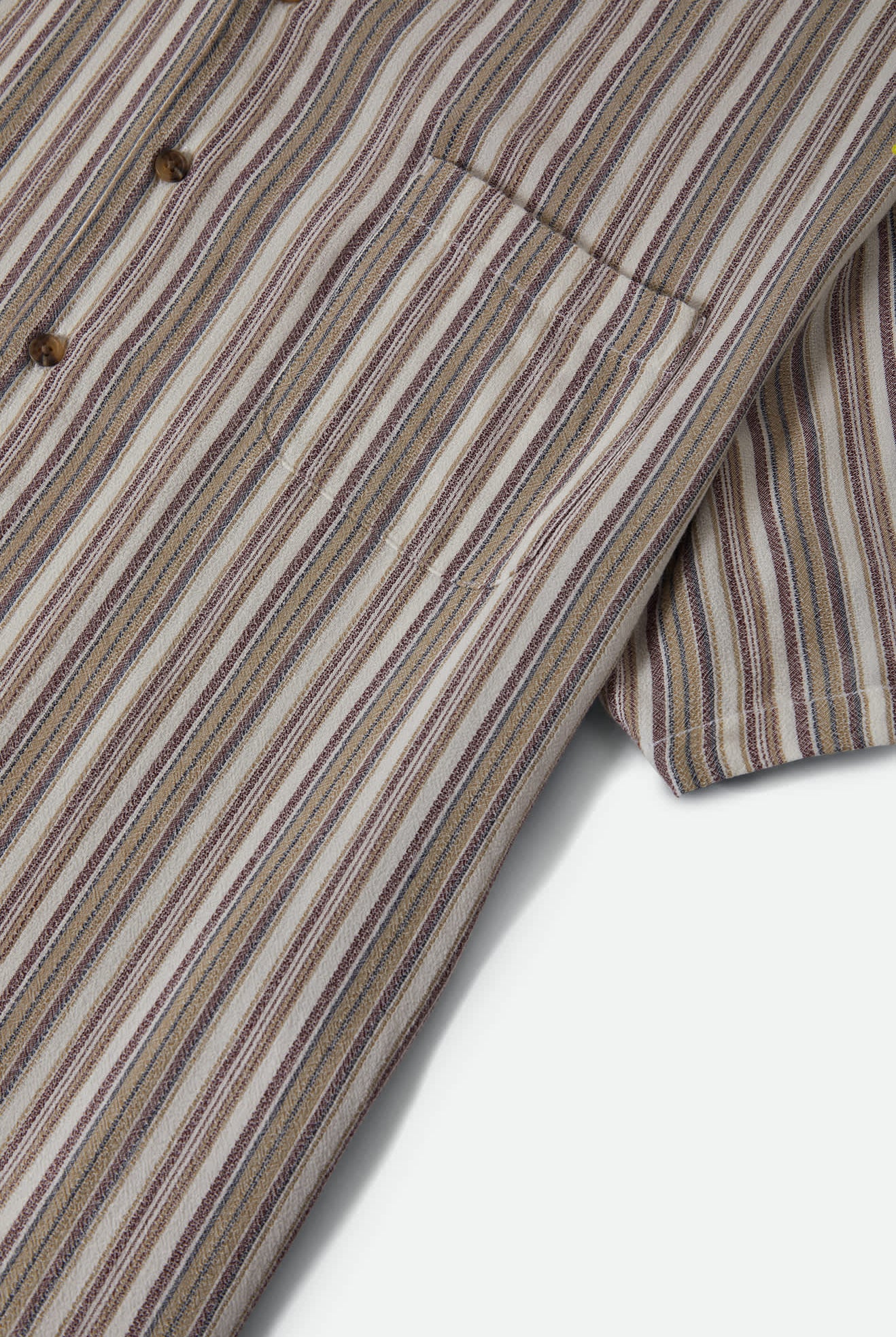 Men's Bunker Twisted Stripe Short Sleeve Camp Collar Shirt in the color Robust Red - Additional Laydown image