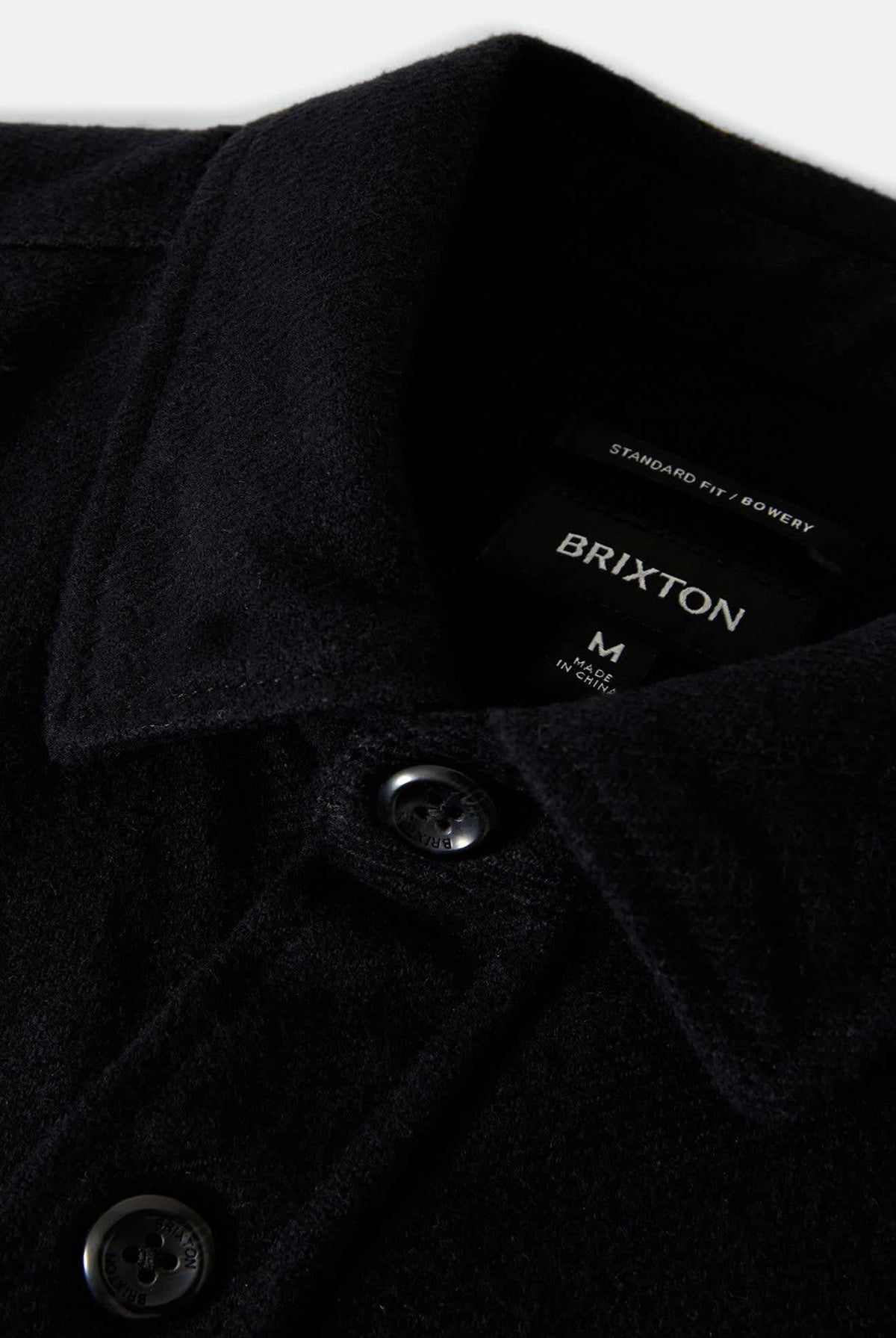 Men's Bowery Heavyweight Flannel in the color Black - Additional Laydown image