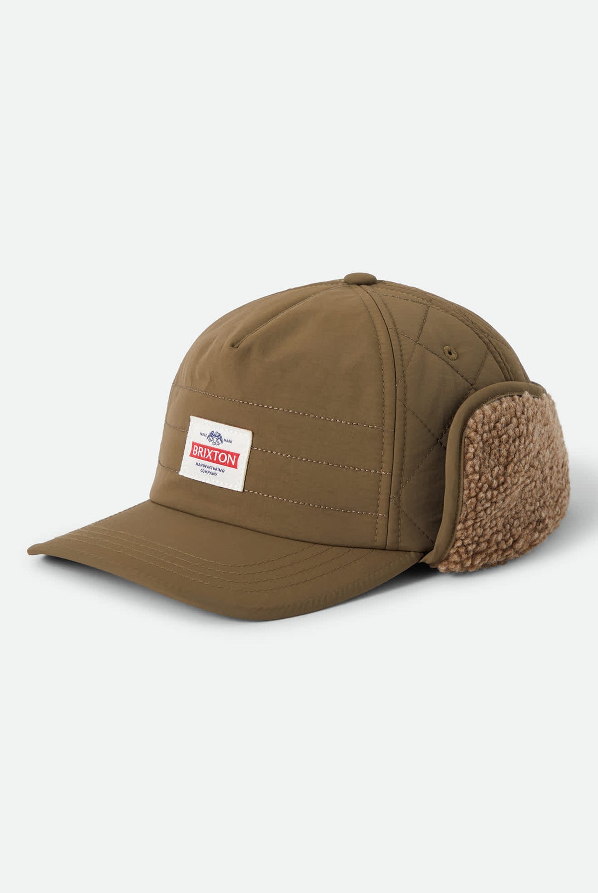 Unisex Trademark Earflap Cap in the color Dark Olive - Front Product View
