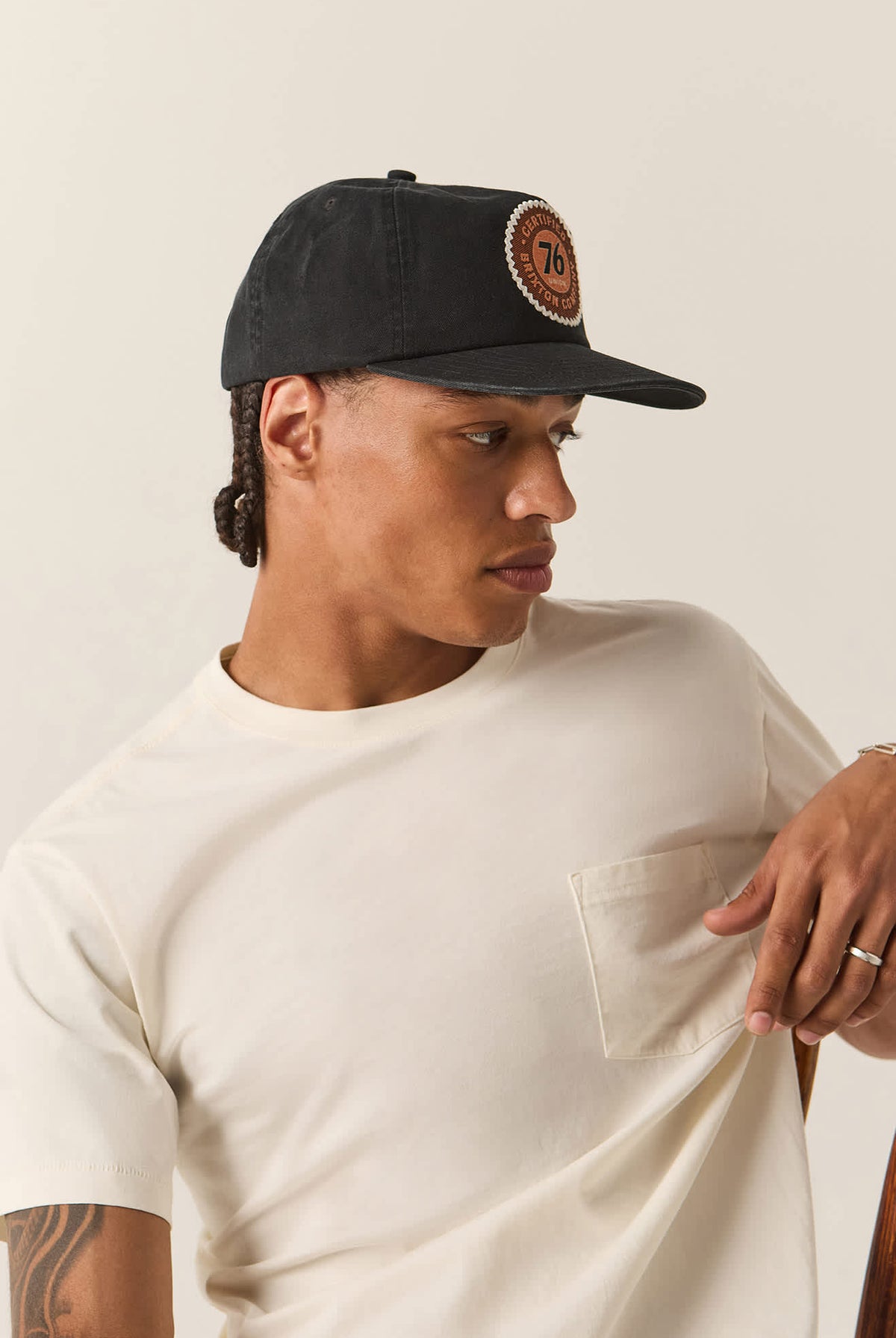 Unisex 76 Certified Snapback in the color Washed Black - Men's Side View