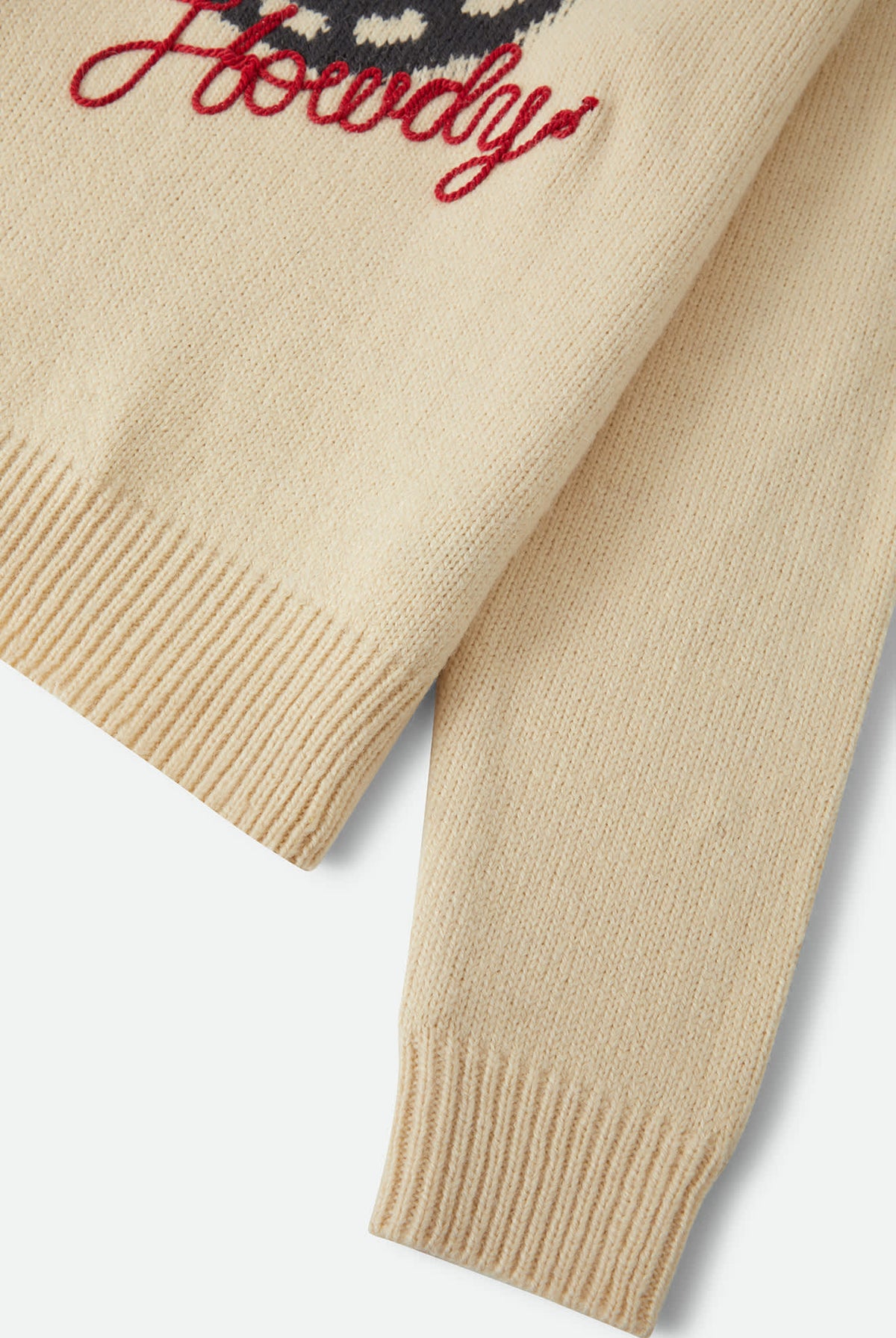 Women's Howdy Crew Sweater in the color Whitecap - Additional Laydown image