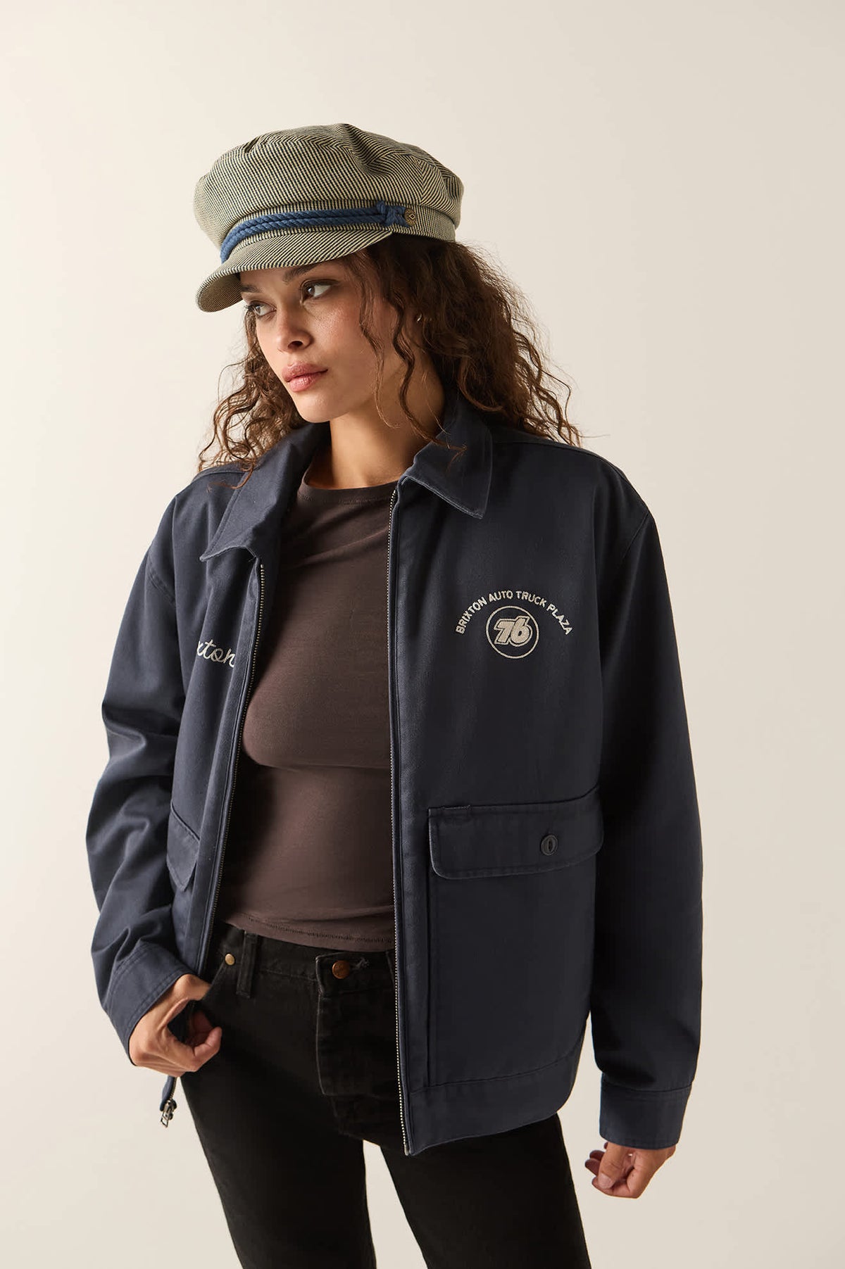 Men's 76 Mechanics Jacket in the color Washed Navy - Additional Fit image