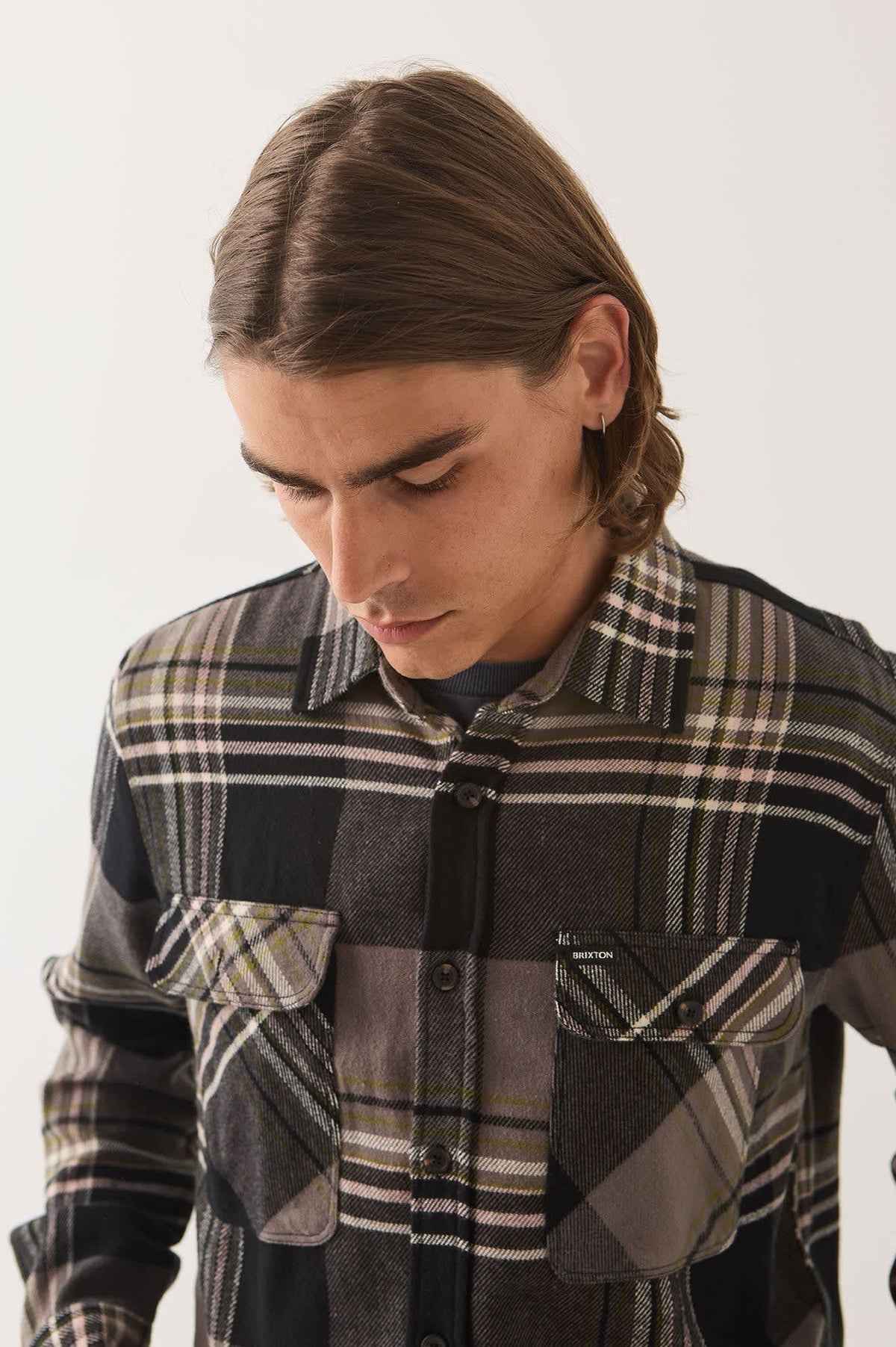 Men's Bowery Flannel in the color Black/Multi - Additional Fit image