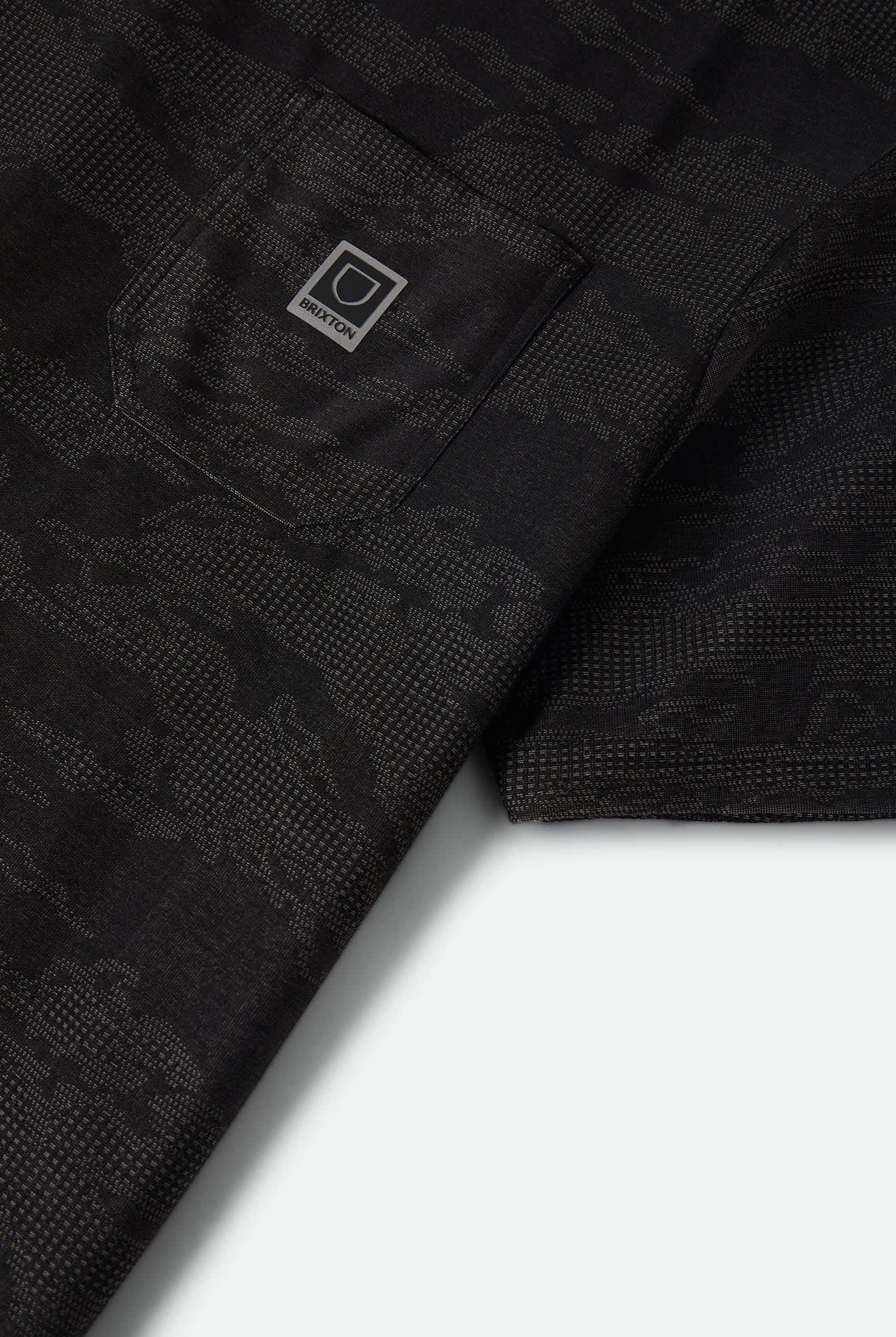 Men's Journey Short Sleeve Pocket T-Shirt in the color Black Tiger Camo - Additional Laydown image